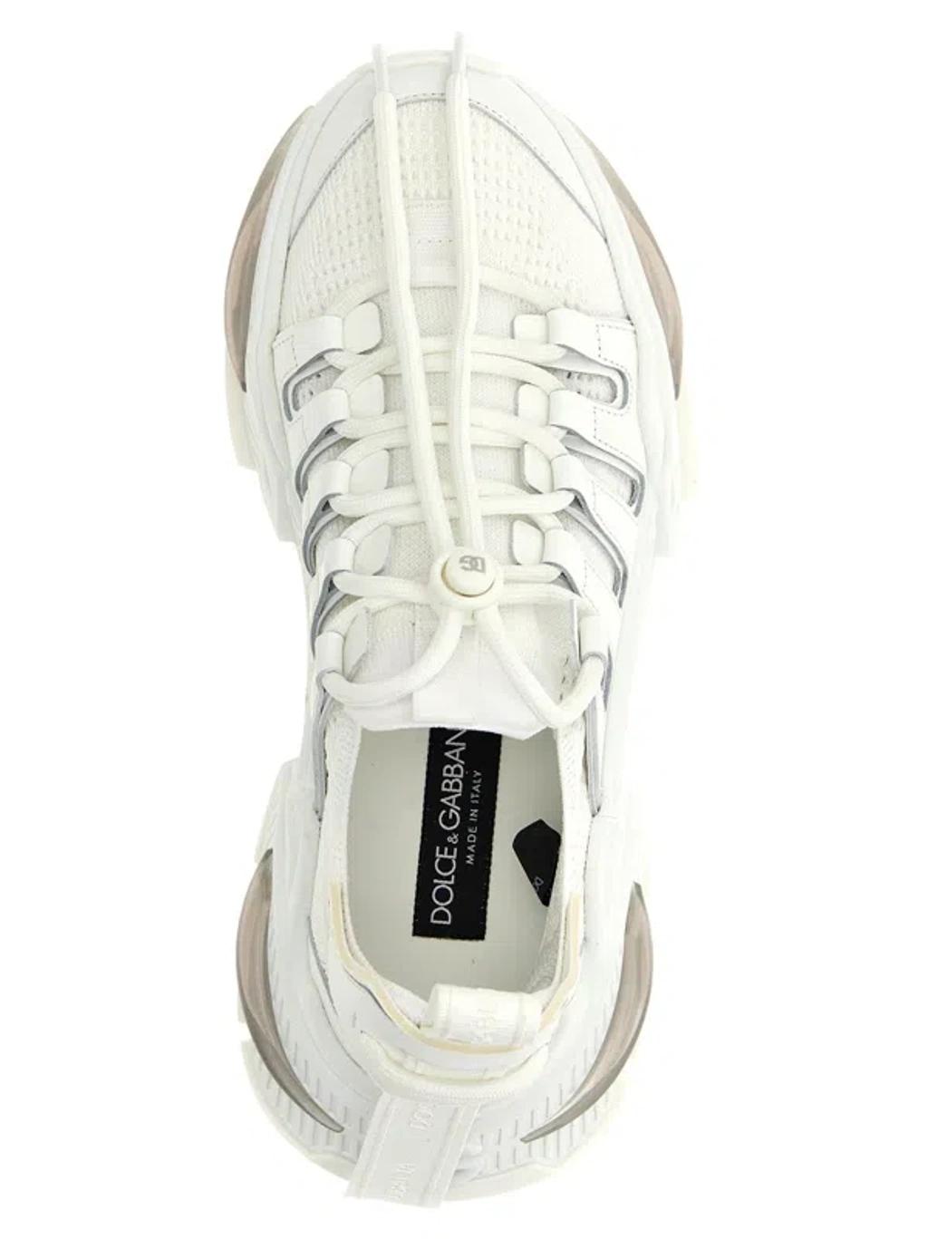 DOLCE & GABBANA White Sneakers With Modern Silhouette And Unique Lacing System Product Image