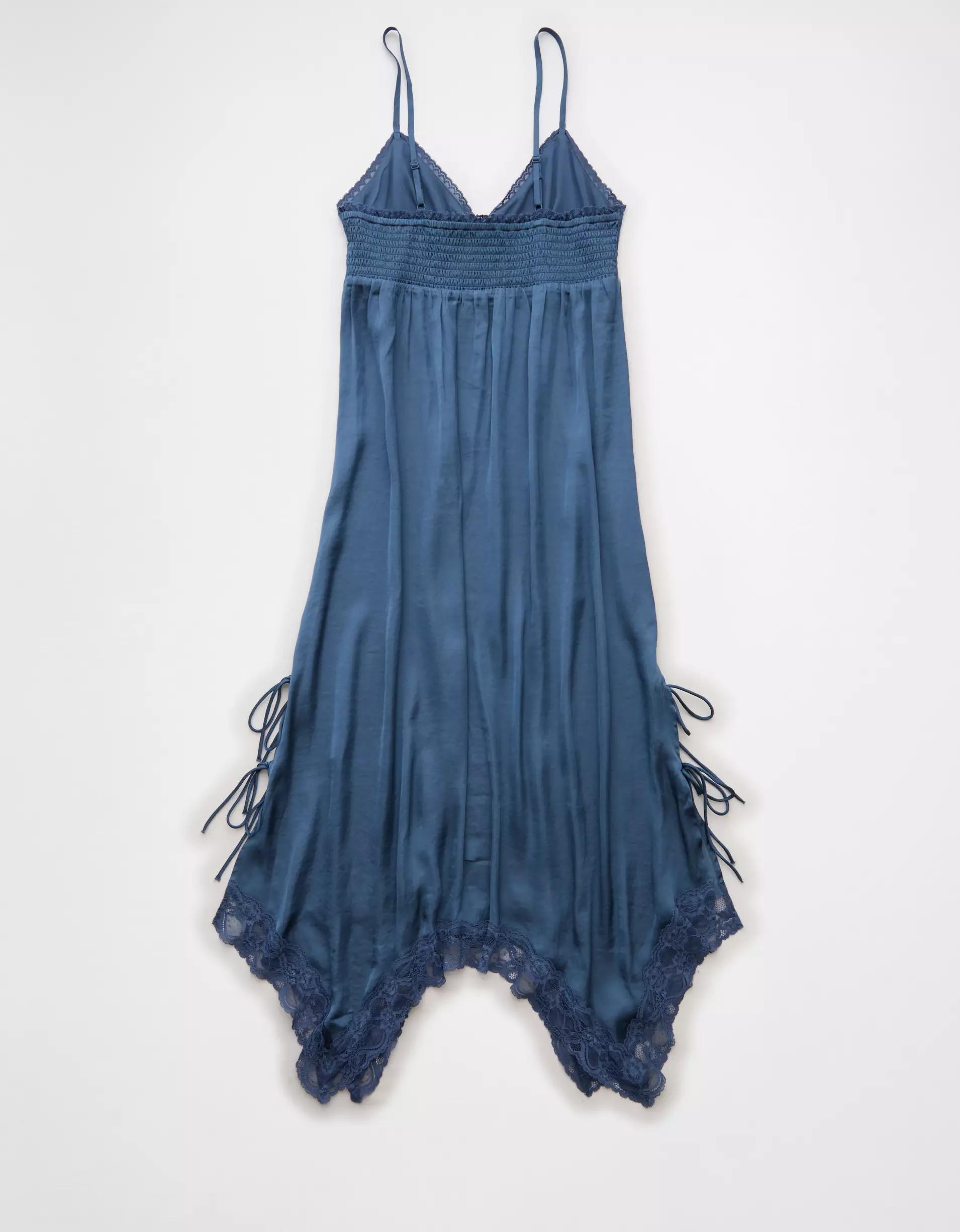 AE Handkerchief Hem Tie Side Midi Slip Dress Product Image