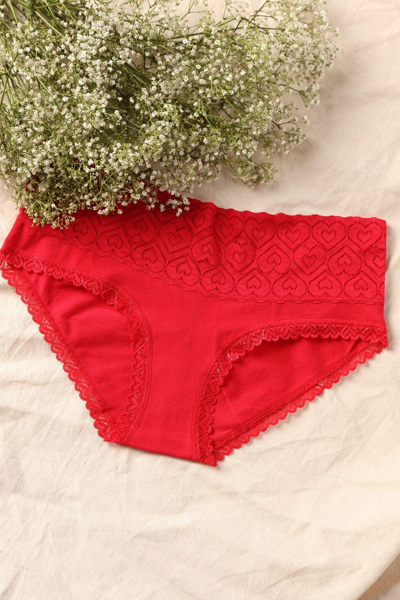 Like Magic Lace Hipster Panty - Red Product Image