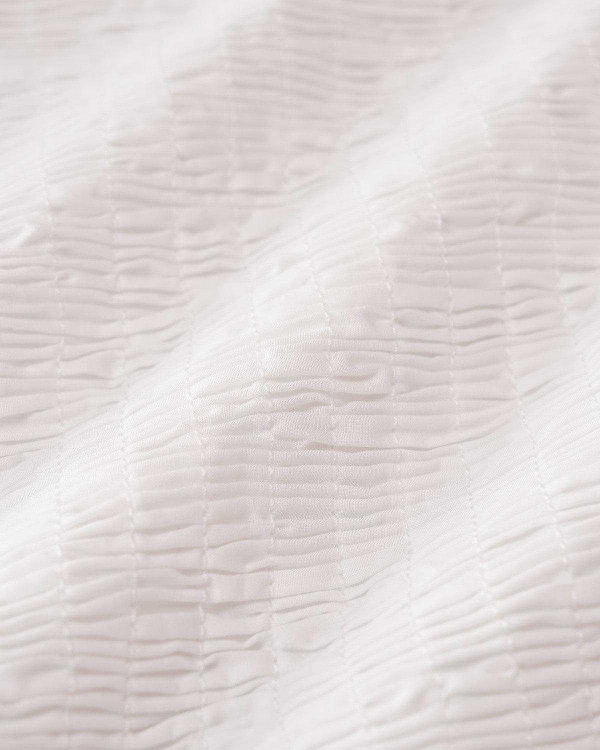 White Square Neck Shirred Blouse Product Image