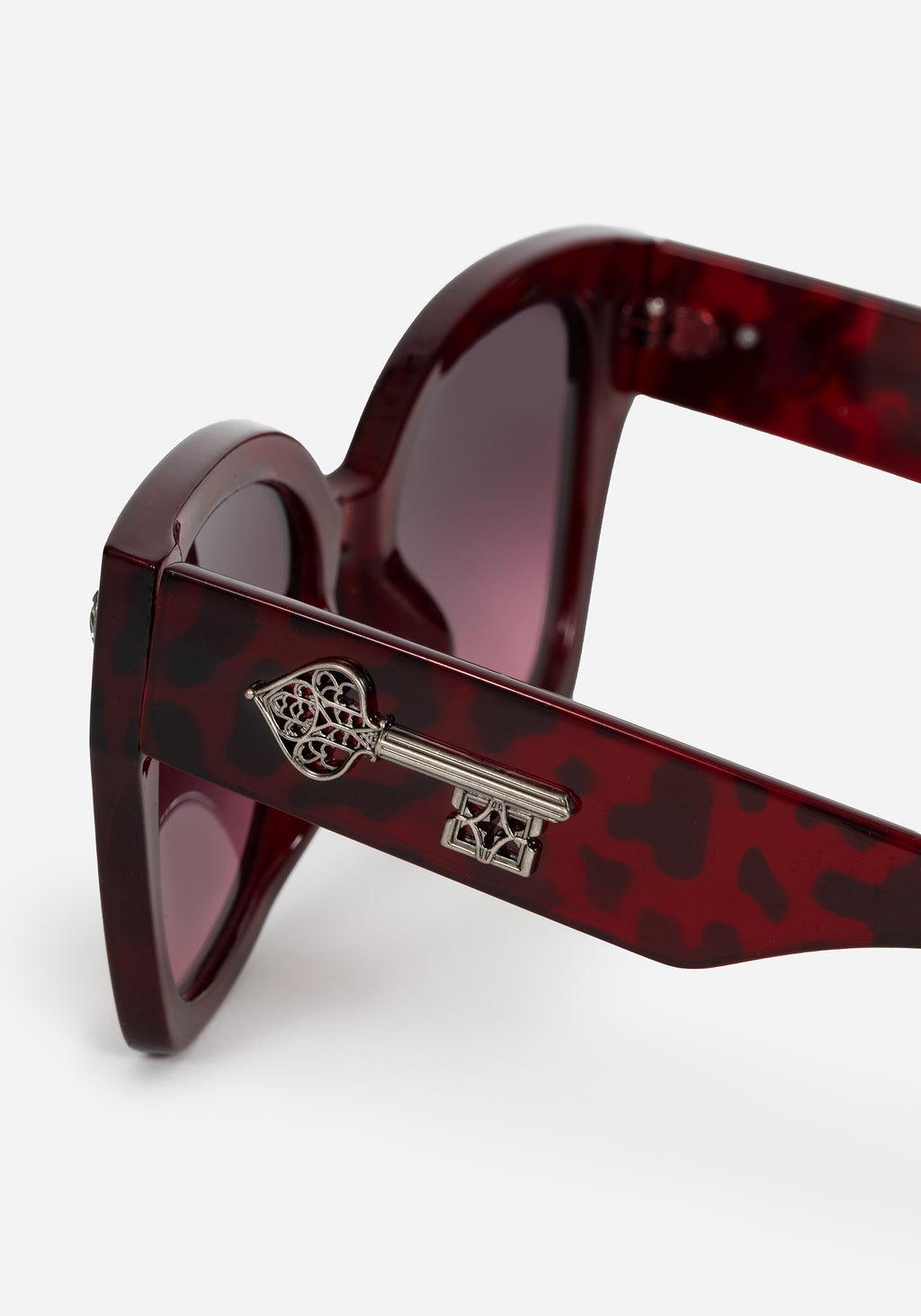 Claustrum Gothic Key Tortoiseshell Sunglasses - Red Product Image