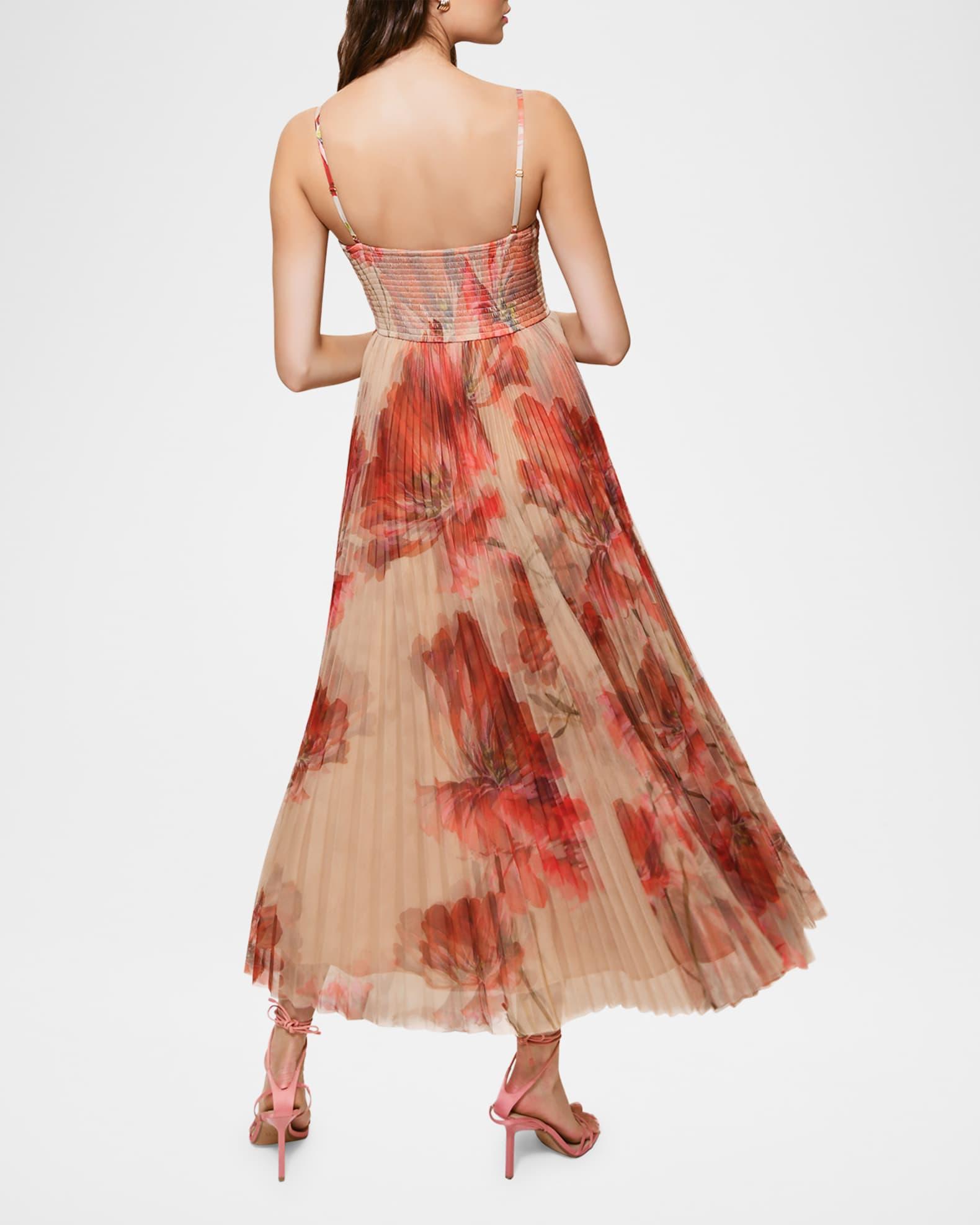 Brianna Pleated Floral-Print Bustier Gown Product Image