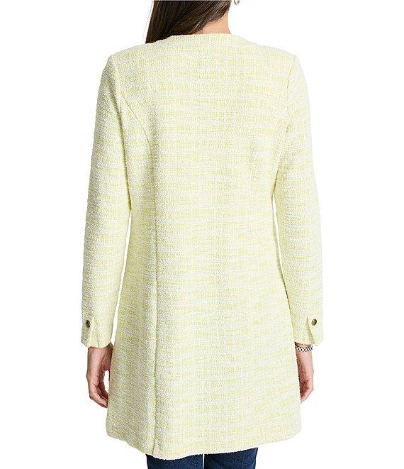 NIC + ZOE Textured Knit Statement Round Neck Long Sleeve Button Front Jacket Product Image