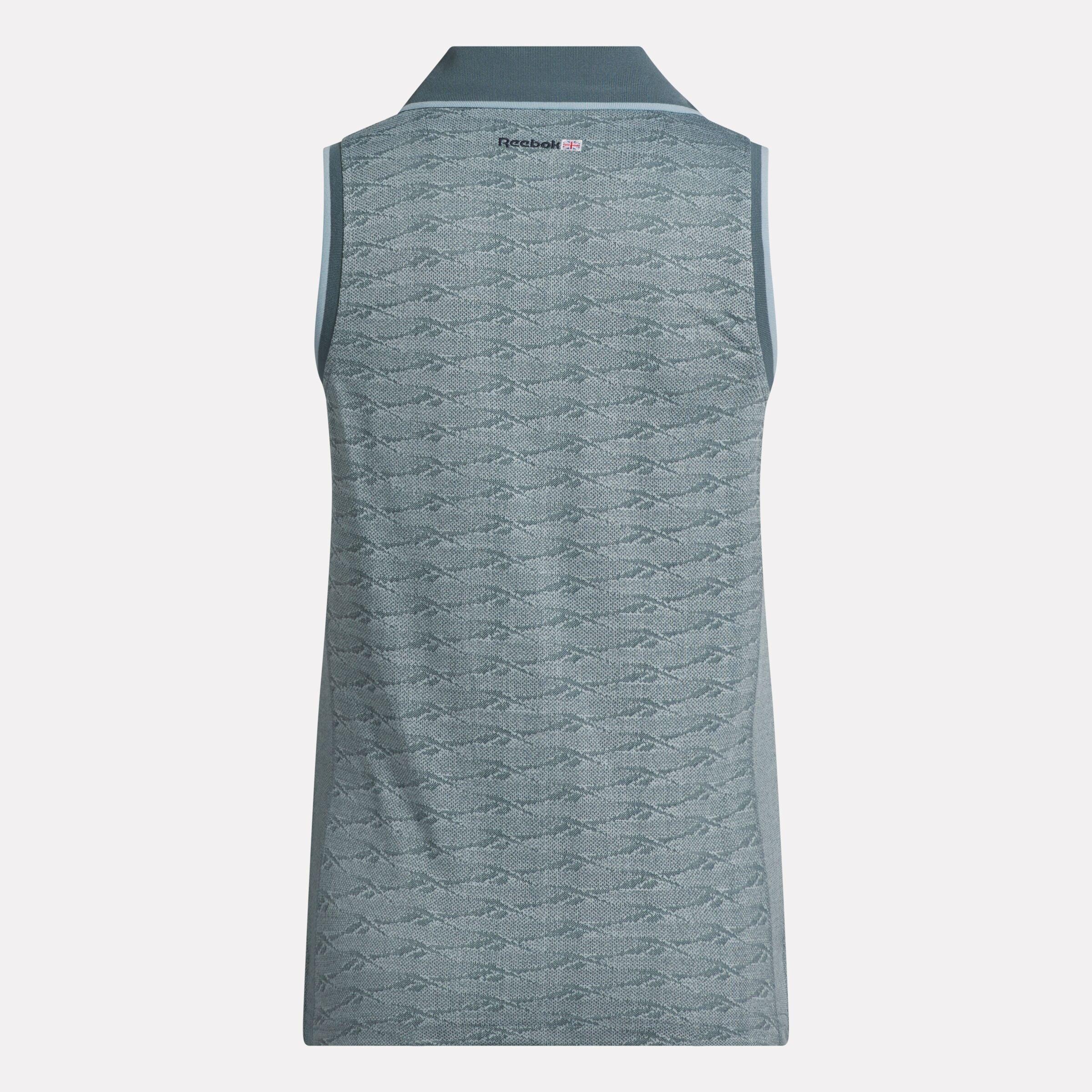 Women's Sleeveless Tonal Vector Jacquard Golf Polo Shirt Female Product Image