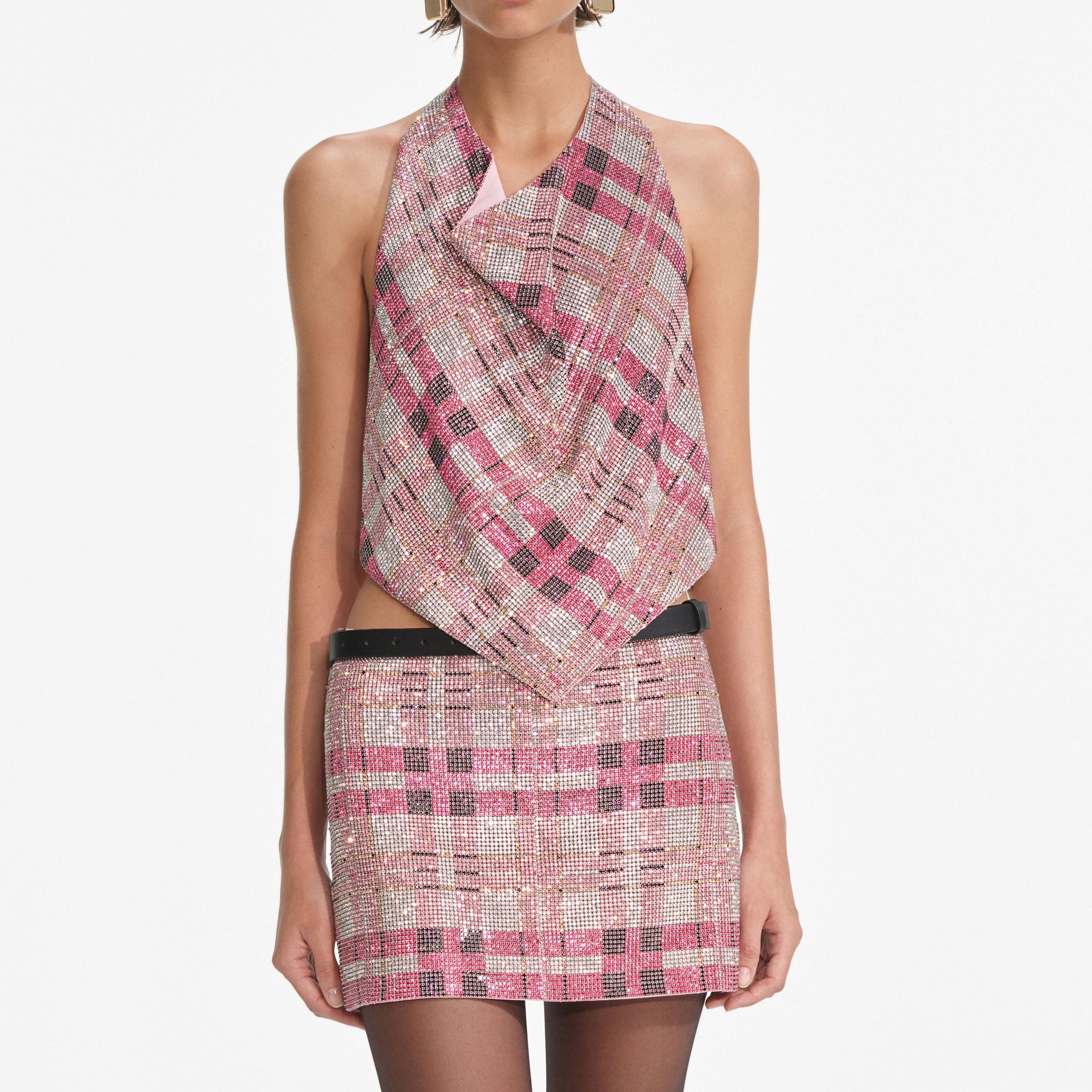 Pink Check Chainmail Skirt Product Image