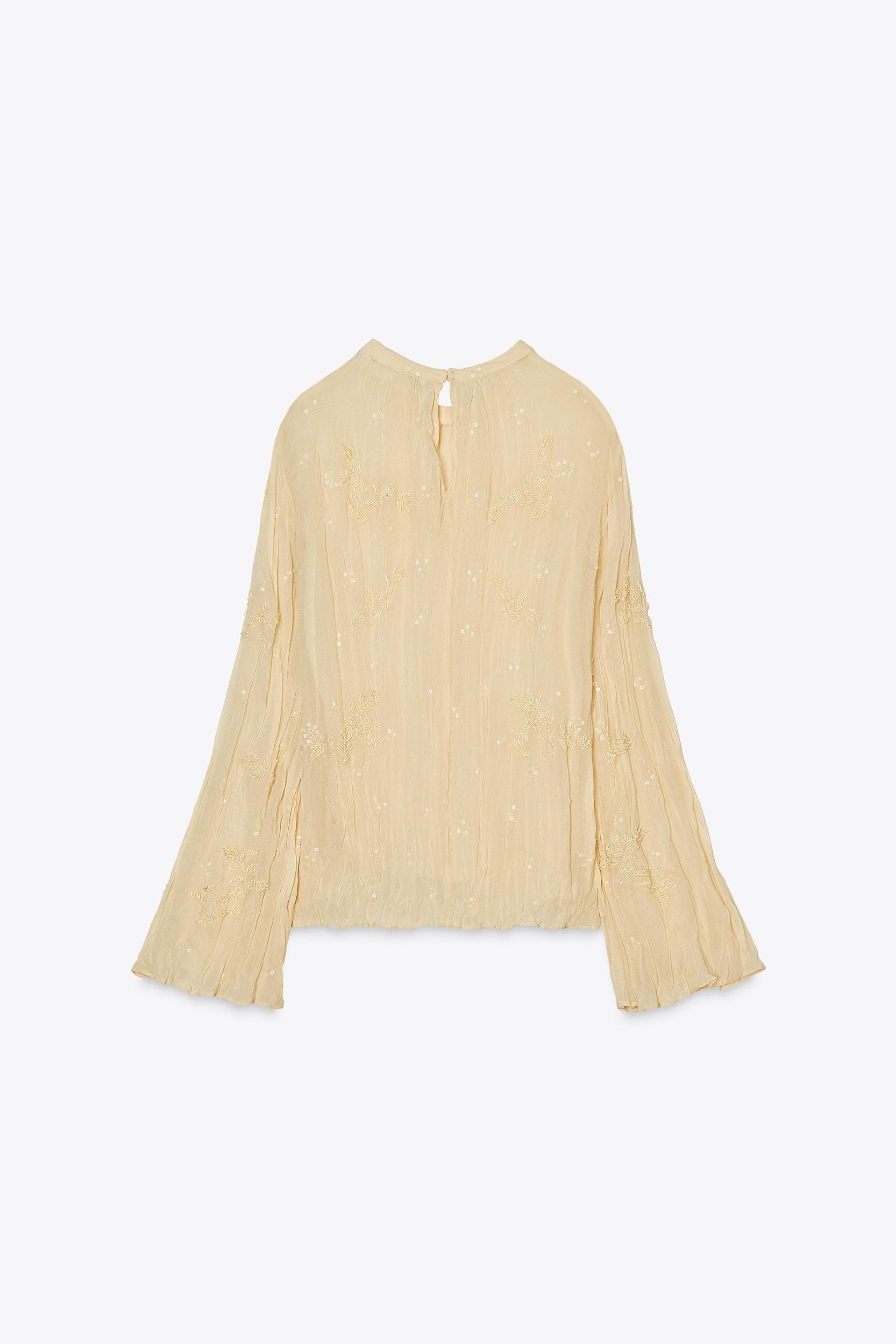 ZW COLLECTION PLEATED EMBROIDERED SHIRT Product Image