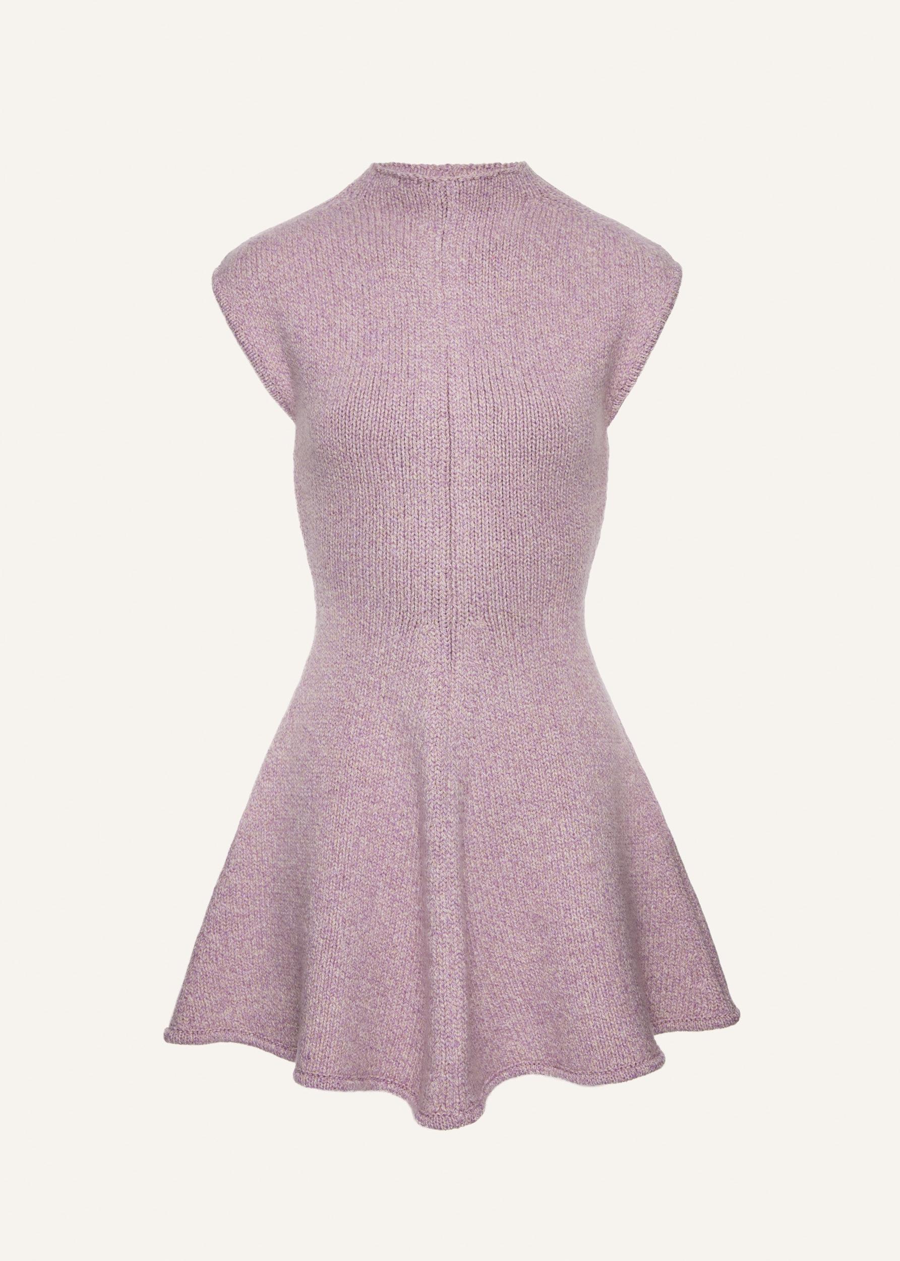 Marled knit skater dress in pink Product Image