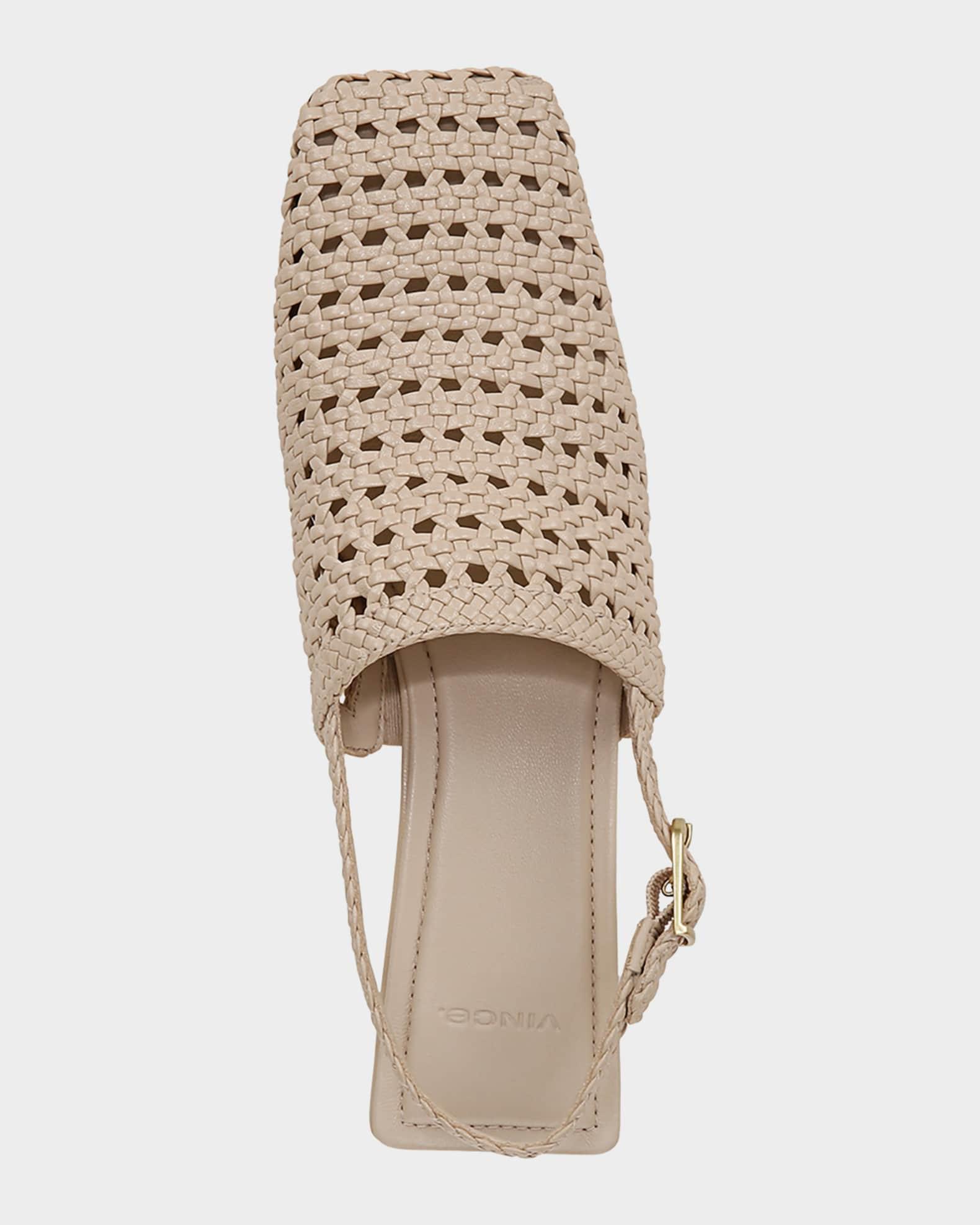 Woven Leather Slingback Pumps Product Image
