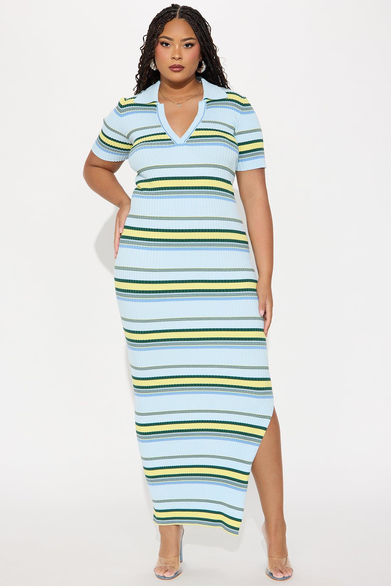 Melanie Sweater Maxi Dress - Blue/combo Product Image