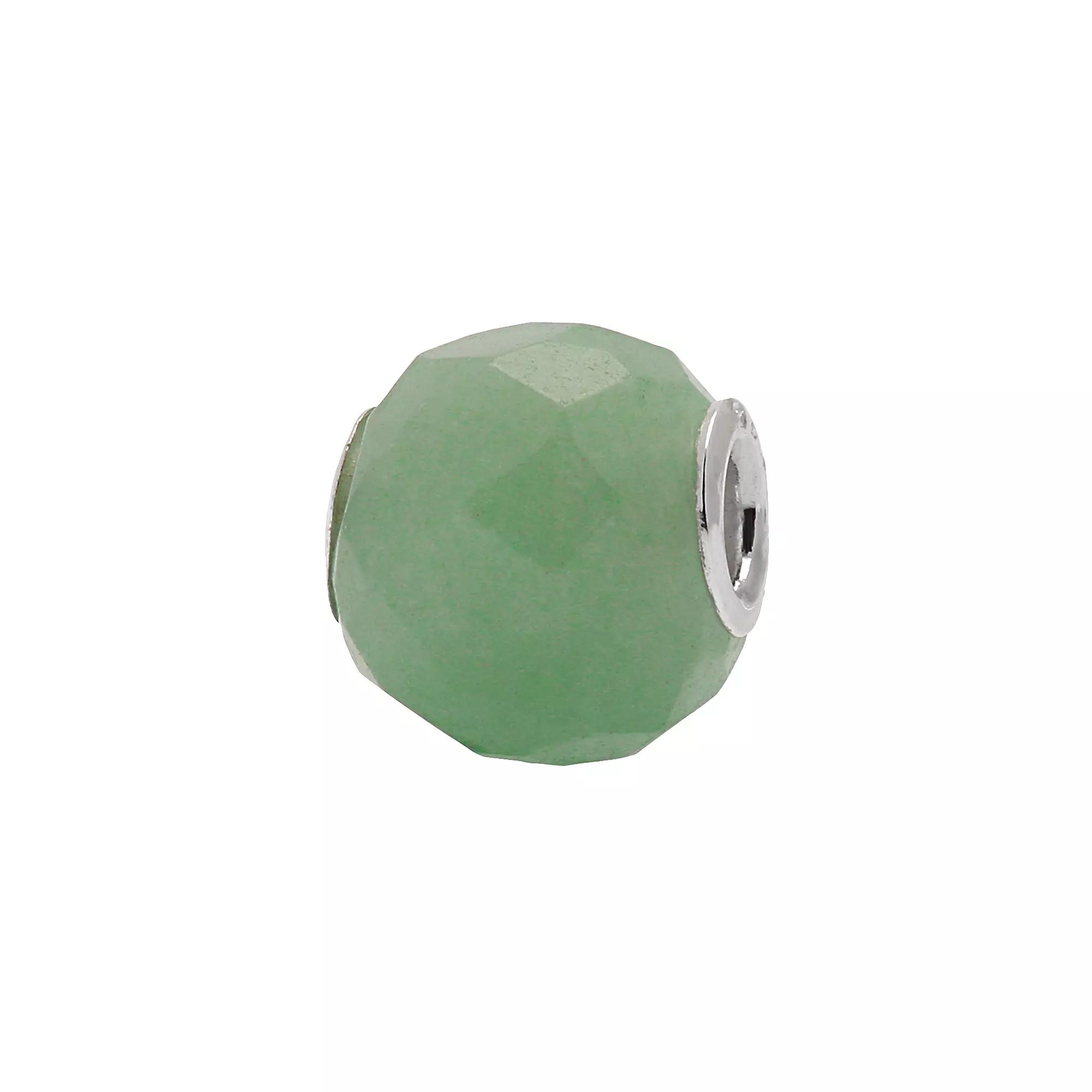 Individuality Beads Sterling Silver Multifaceted Glass Bead, Women's, Green Product Image