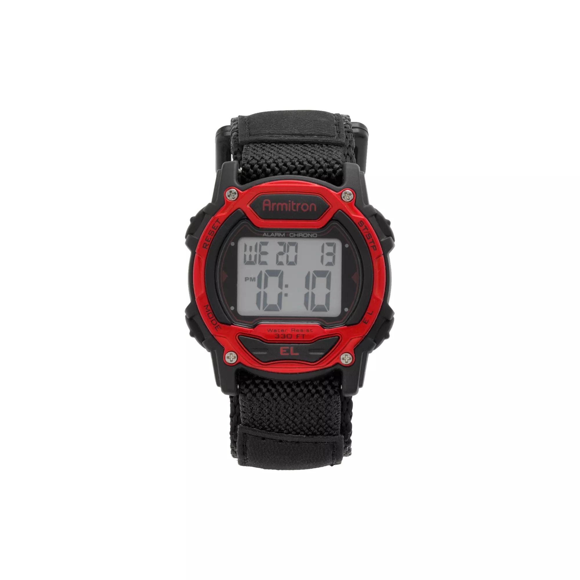 Armitron Women's Instalite Digital Chronograph Sport Watch - 45/7004RED, Size: Large, Black Product Image