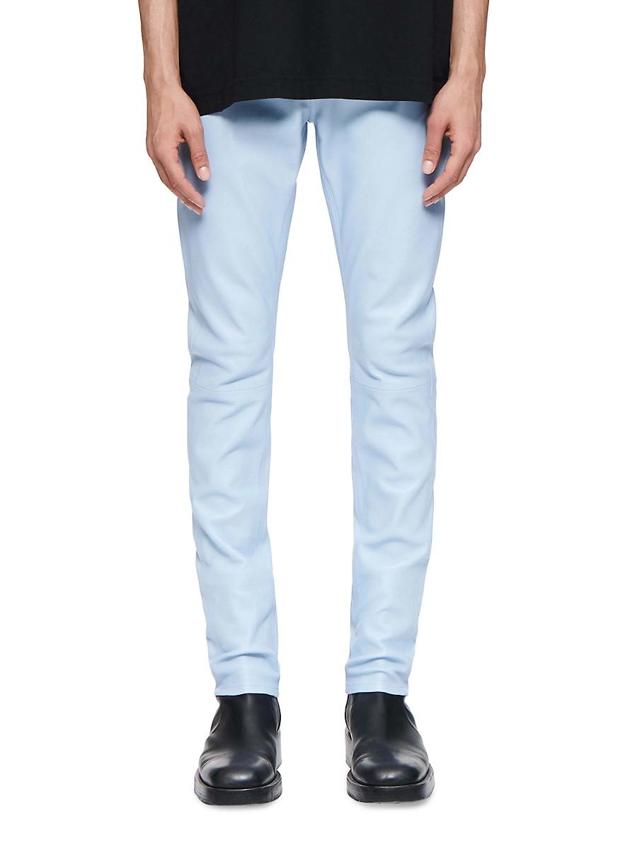 Mens Stretch Leather Skinny Pants Product Image