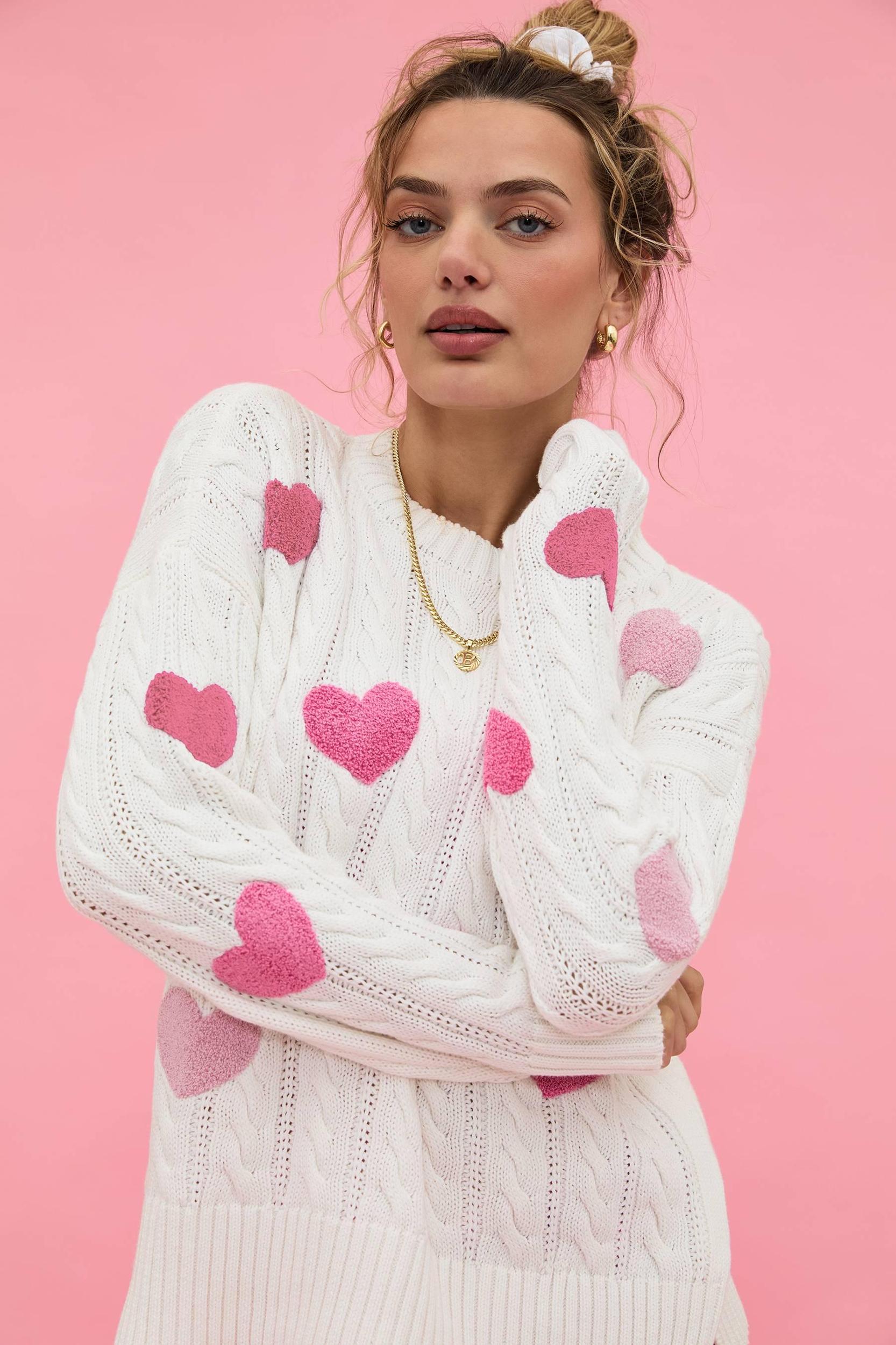 Callie Sweater Love Ivory Cable Product Image