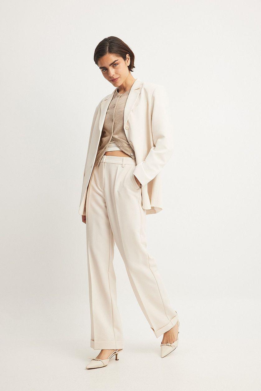 Tailored Mid Waist Suit Pants Product Image