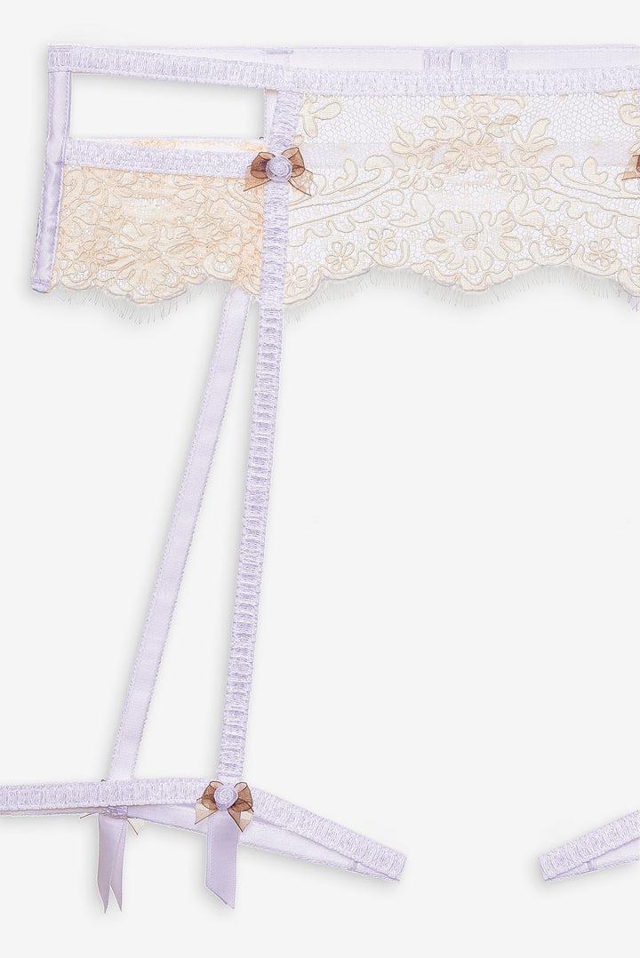 Victoria Lace Garter Belt — Cream Product Image