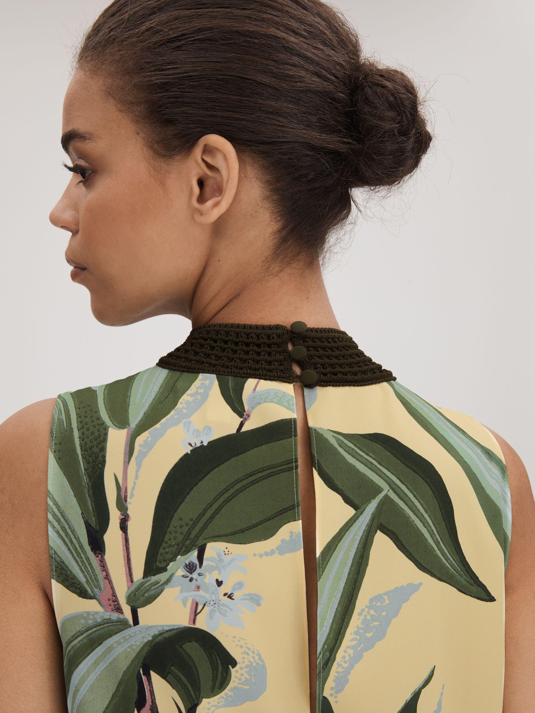 Florere Printed High Neck Maxi Dress in Pale Yellow Product Image