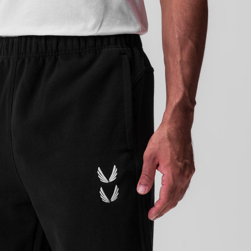0655. Tech-Terry™ Oversized Sweats - Black "Stacked Wings" Product Image