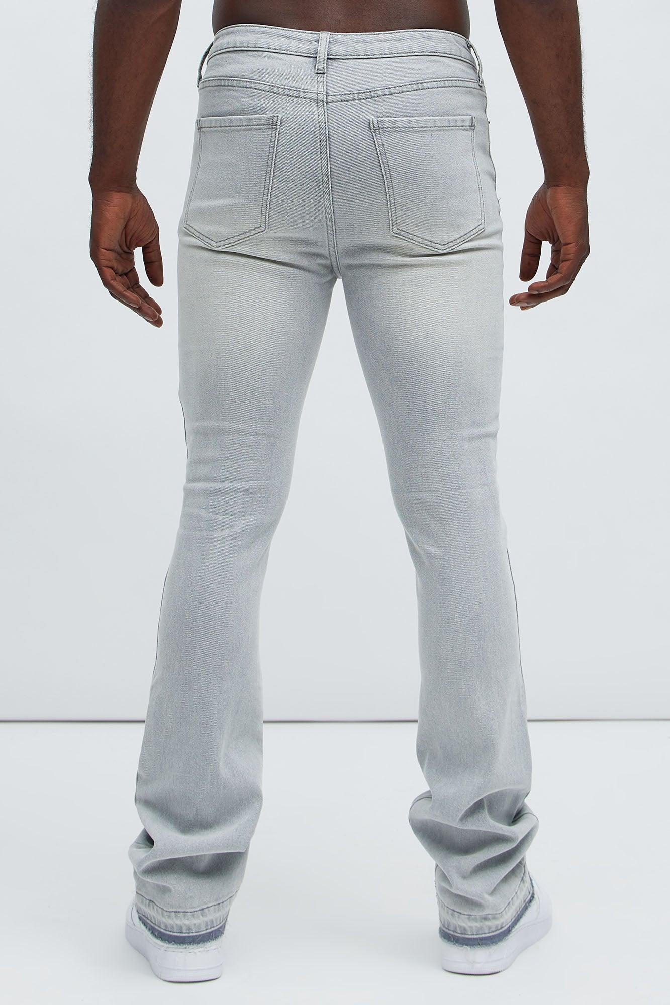 Cornell Stacked Skinny Flare Jeans - Slate Grey Product Image