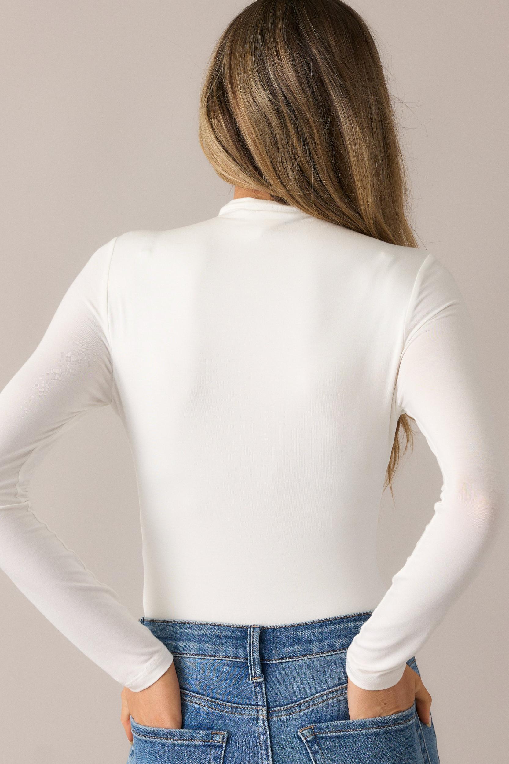 Come Back Around Ivory Mock Neck Bodysuit Product Image