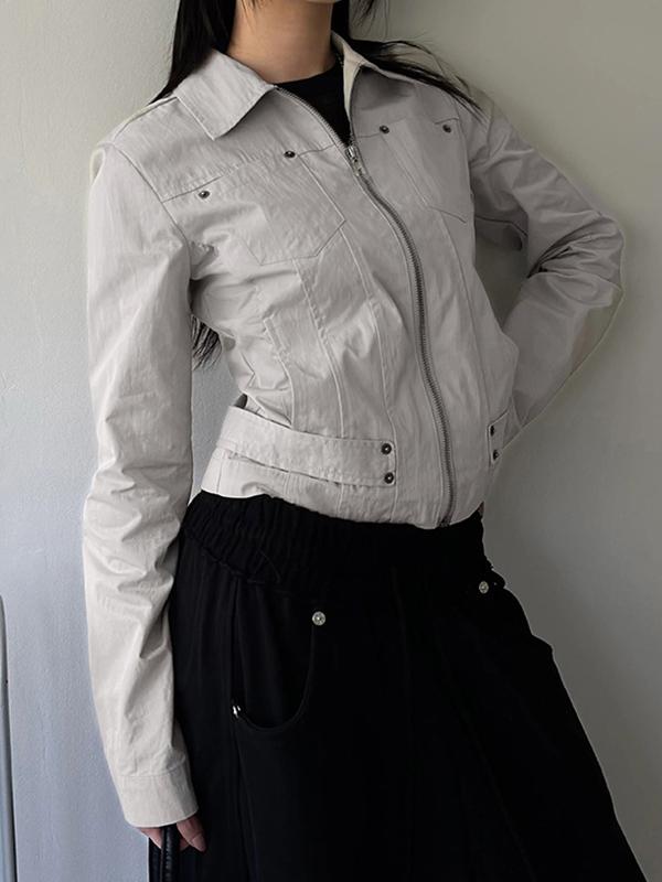 Workwear-Style Basic Solid Colours Jacket Product Image