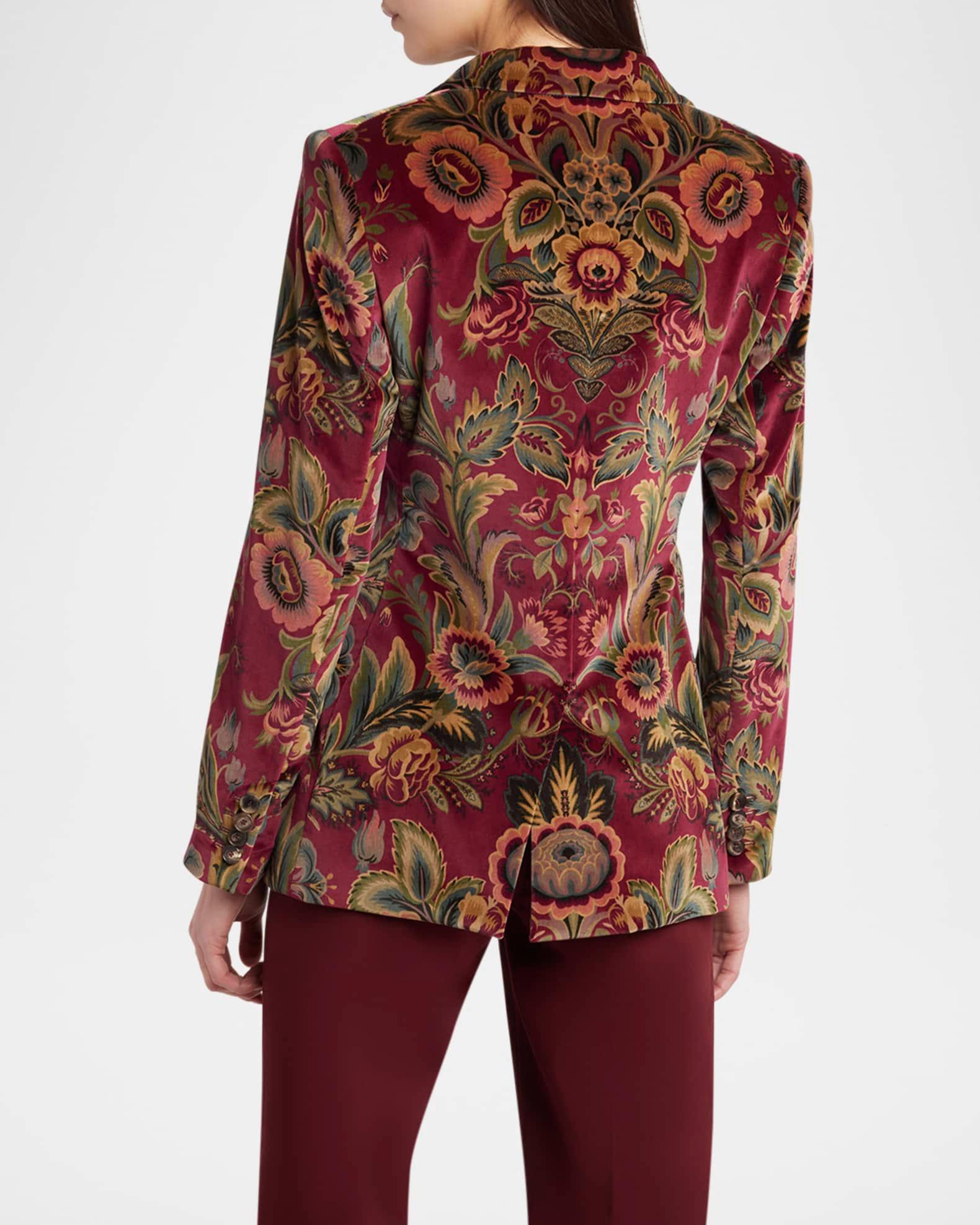 Floral Velvet Single-Breasted Jacket Product Image