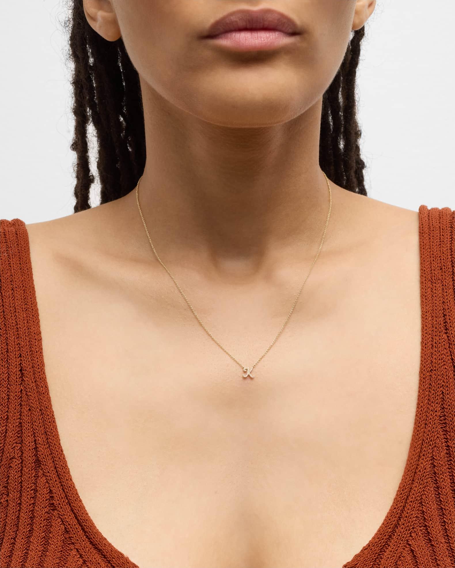 14k Diamond Pave Initial Necklace Product Image