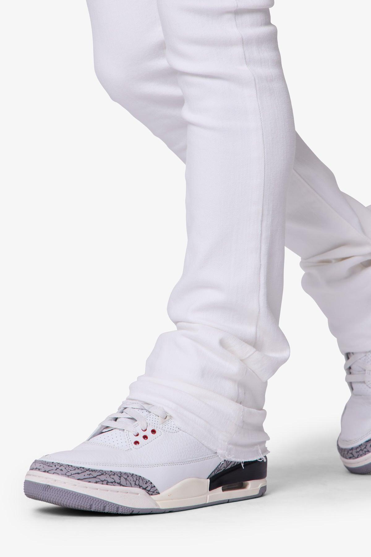 X514 Skinny Stacked Denim - White Product Image