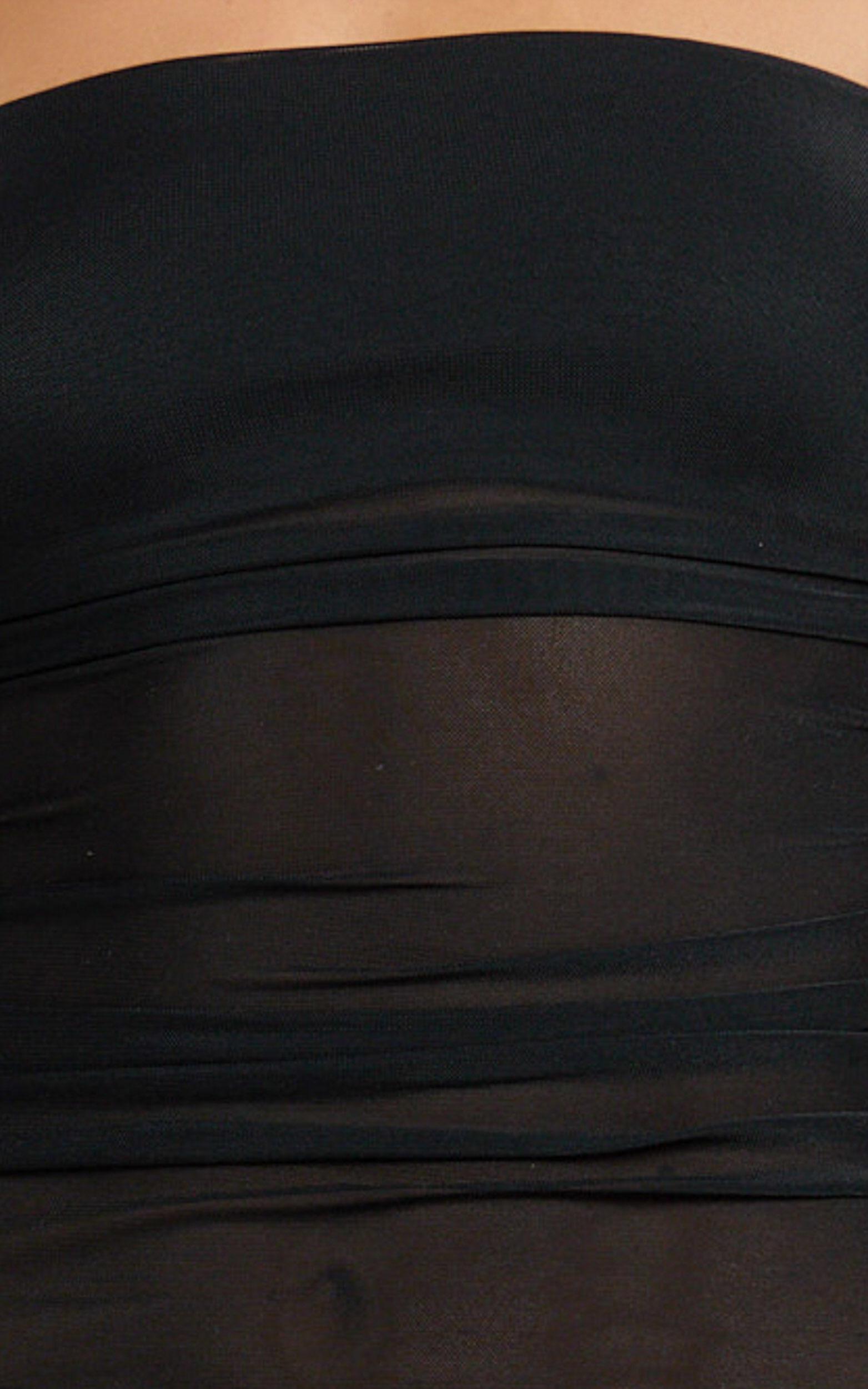 Almarie Midi Dress - Halter Neck Mesh Dress in Black Product Image