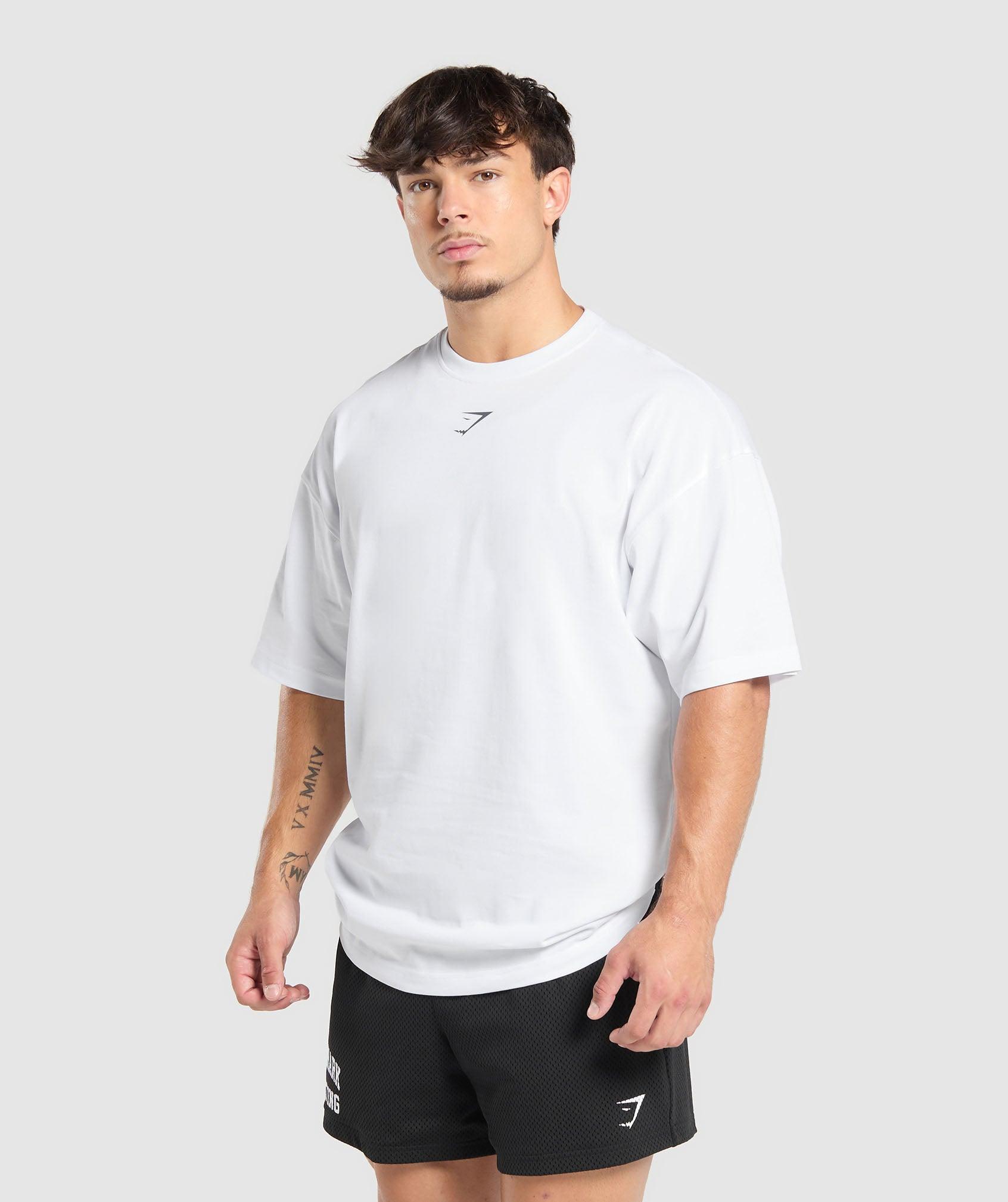 Gymshark Lifting Club T-Shirt - White/Pitch Grey Male Product Image