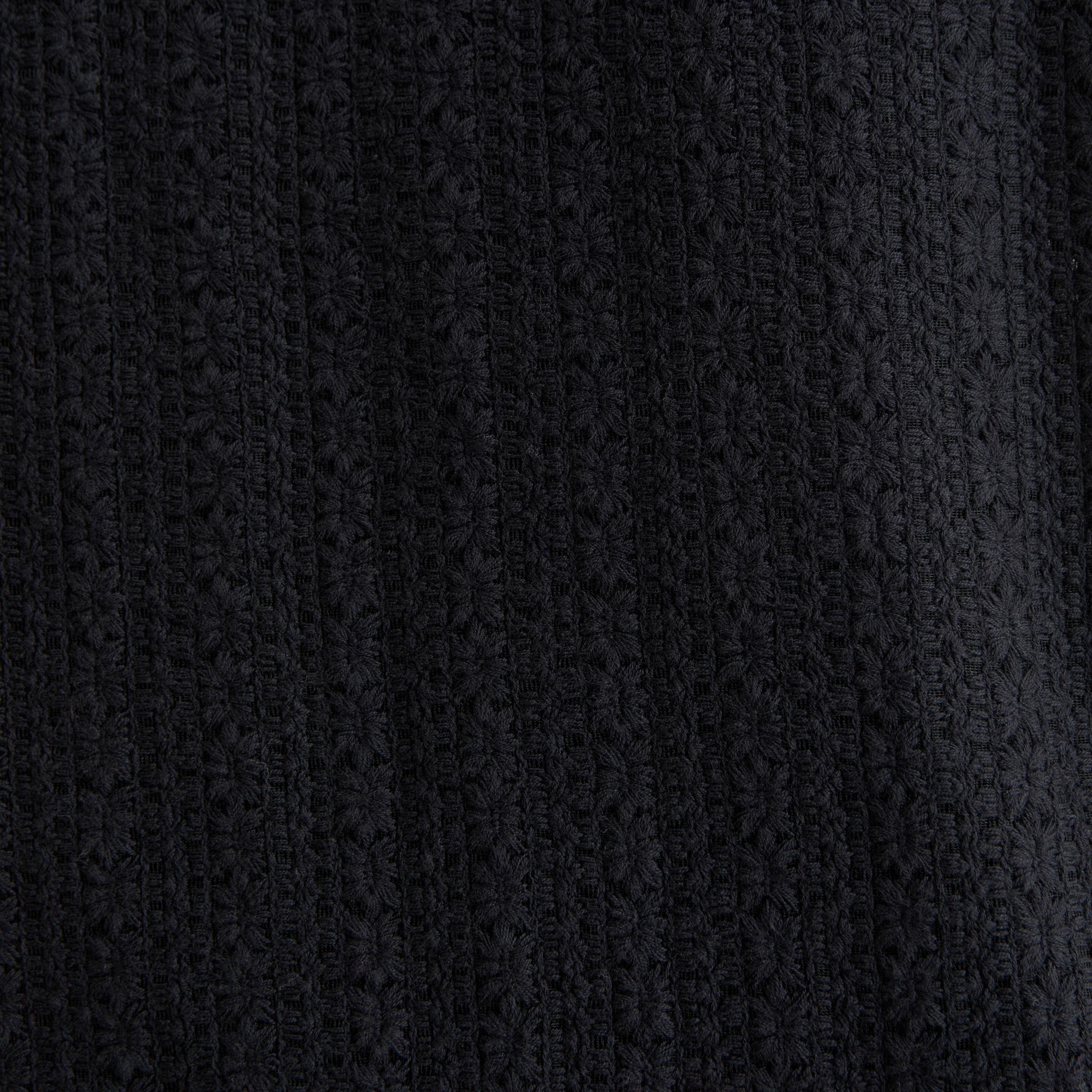 Camp Collar Cropped Lace Shirt Product Image