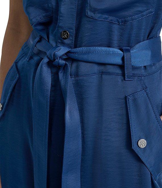 DKNY by Donna Karan Utility Glaze Dressing Short Sleeve Jumpsuit Product Image