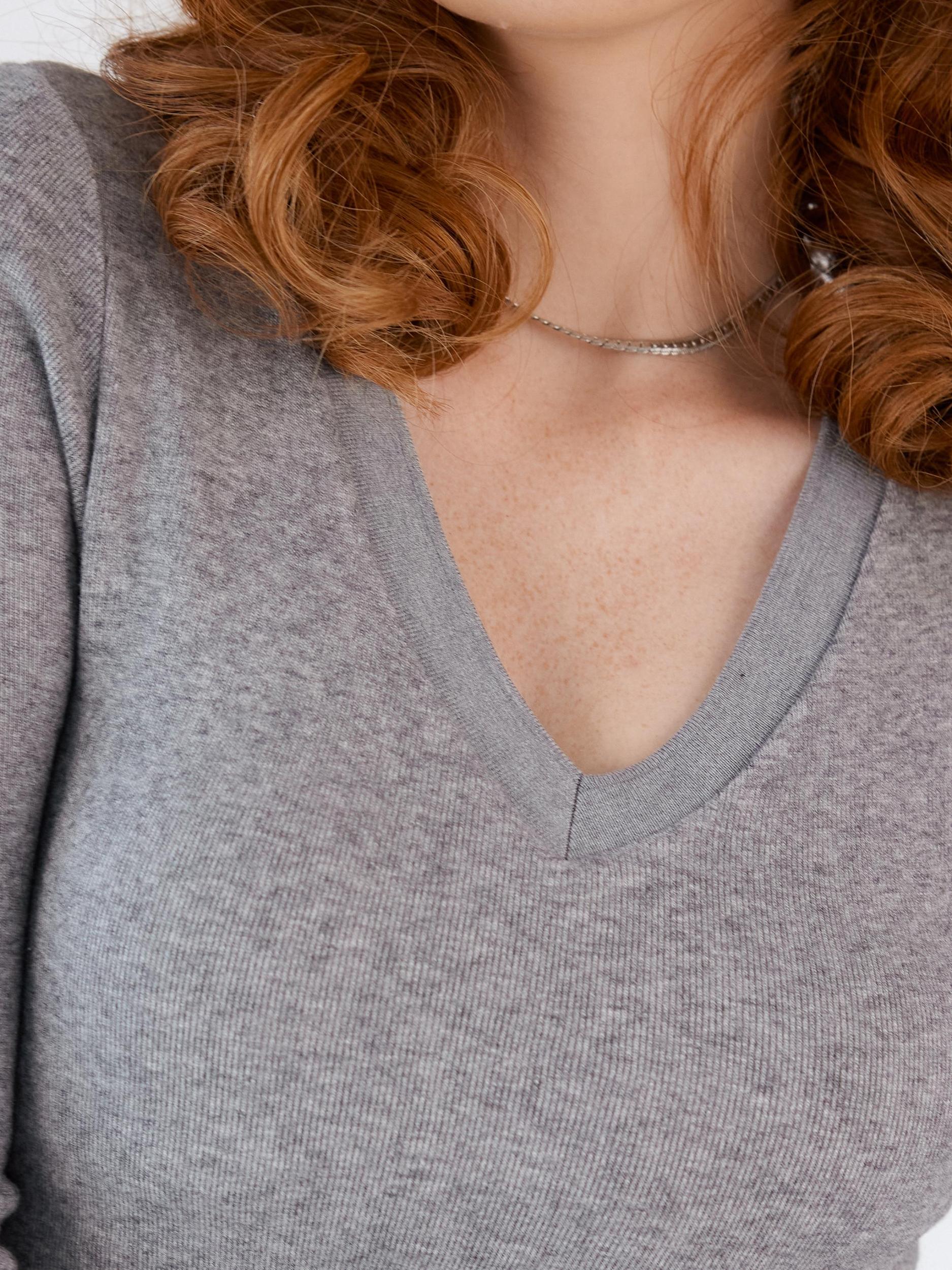 Knit Long Sleeve V-Neck Brami Product Image