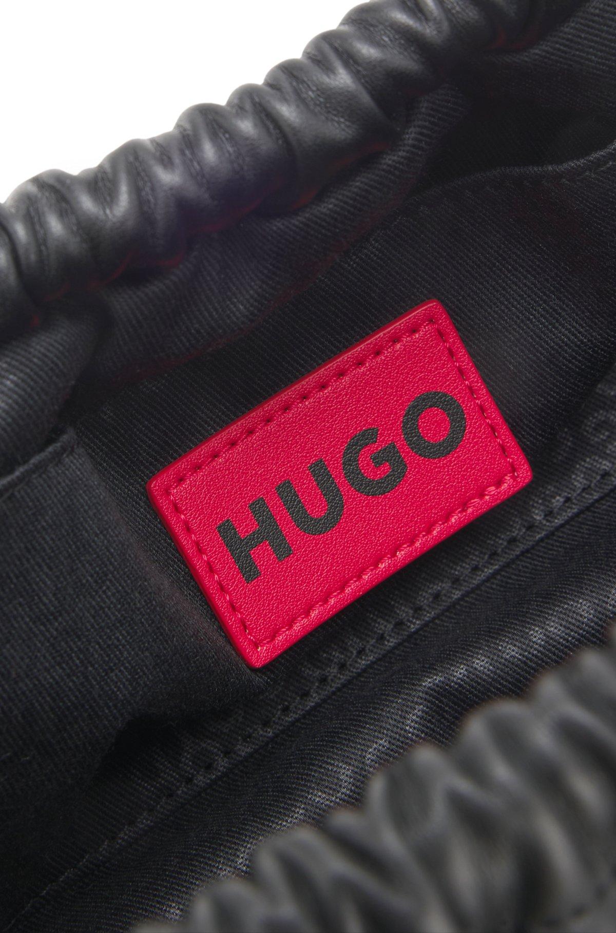 Ruched clutch bag with debossed logo Product Image