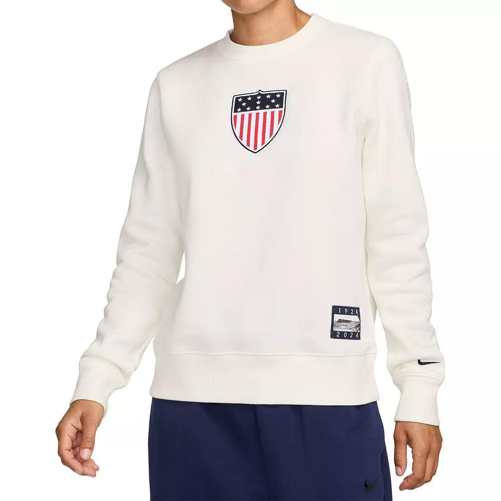 Women's Nike White Team USA Phoenix Fleece 1924 Pack Pullover Sweatshirt, Size: Large, Usa White Product Image