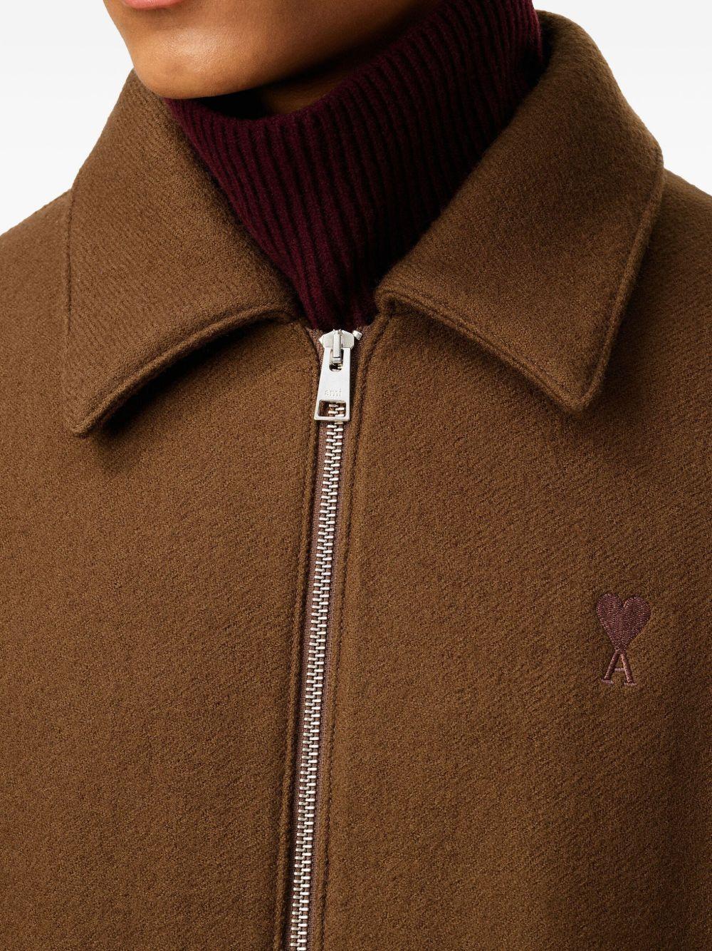 logo-embroidered wool jacket Product Image