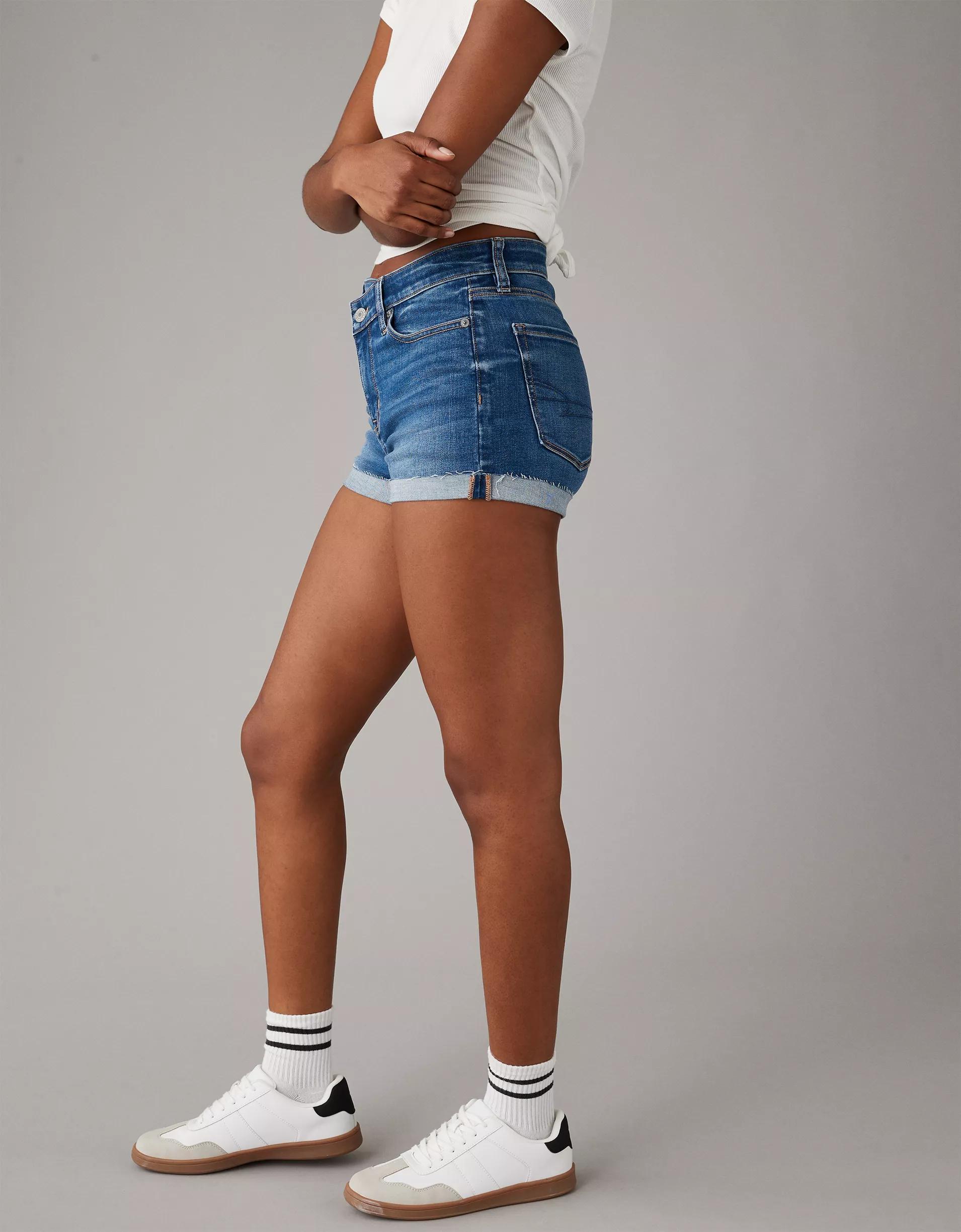 AE Next Level High-Waisted Denim Short Short Product Image