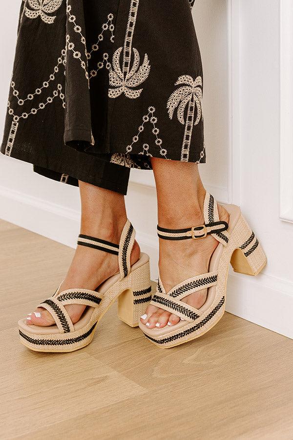 The Adelaide Raffia Woven Platform Heel in Natural Product Image