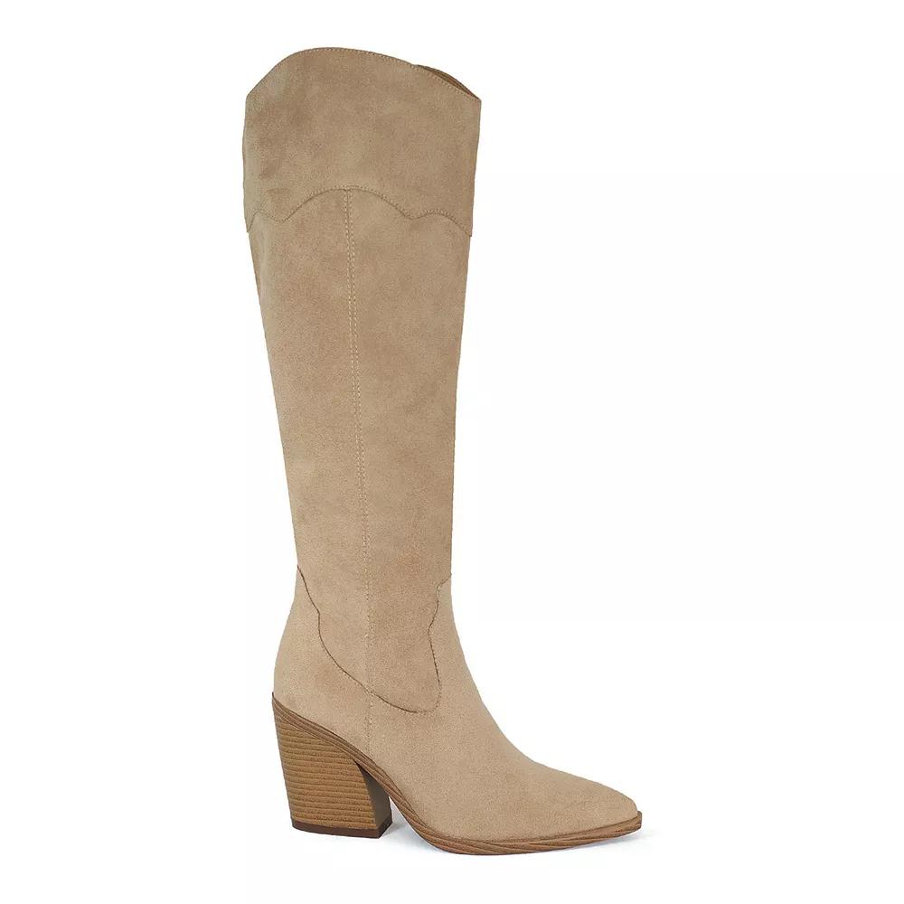 Yoki Muriel-09 Women's Knee-High Boots, Size: 10, Beige Product Image