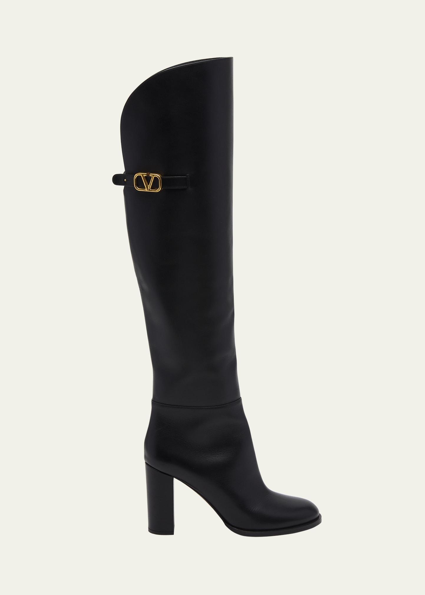 VLogo Over-The-Knee Leather Boots Product Image