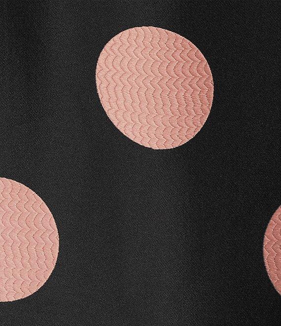 Multiples Jacquard Dot Print Notch Lapel Collar 3/4 Sleeve Pocketed Fitted Jacket Product Image