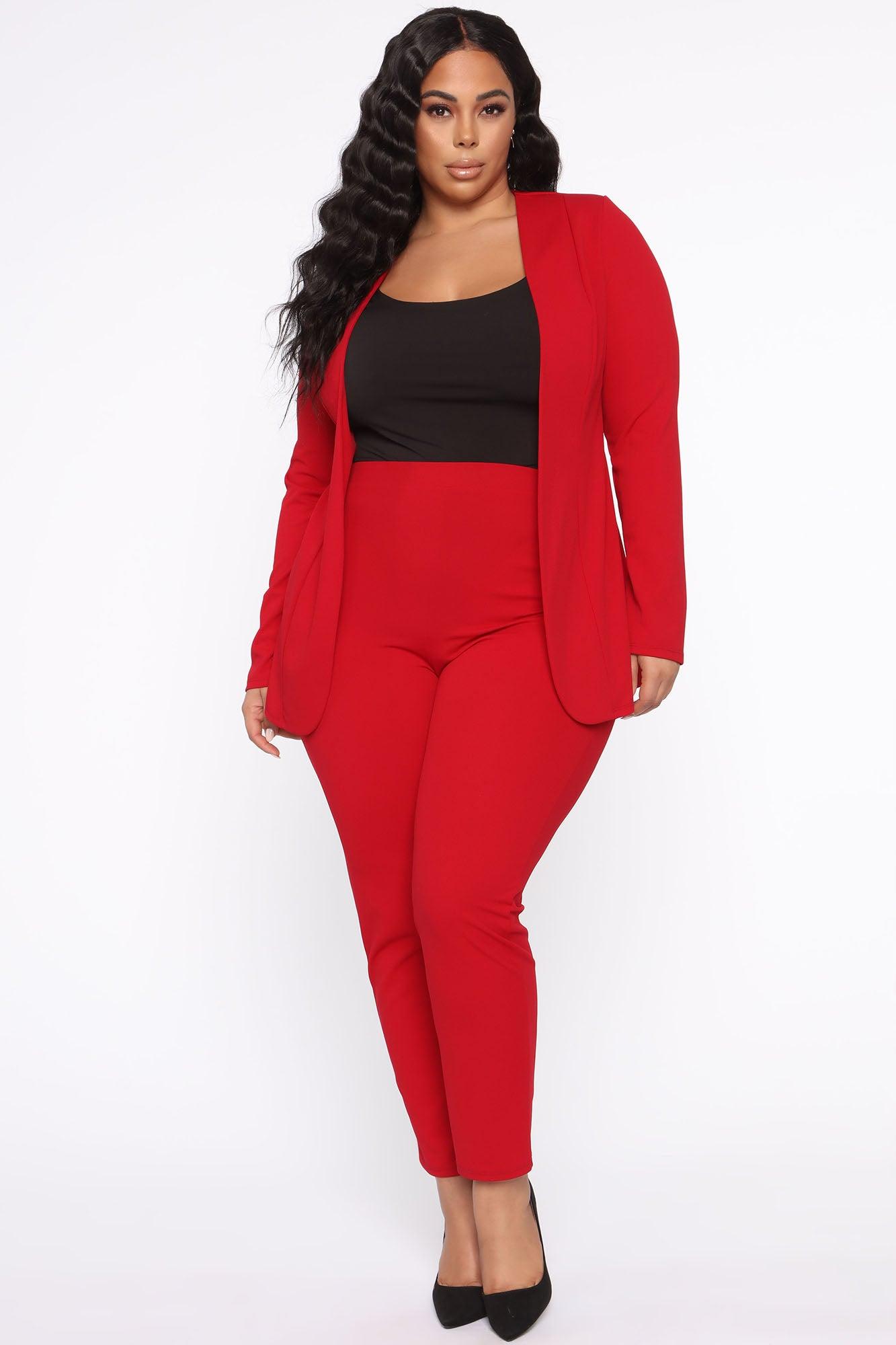 Payin' It Forward Blazer Set - Red Product Image
