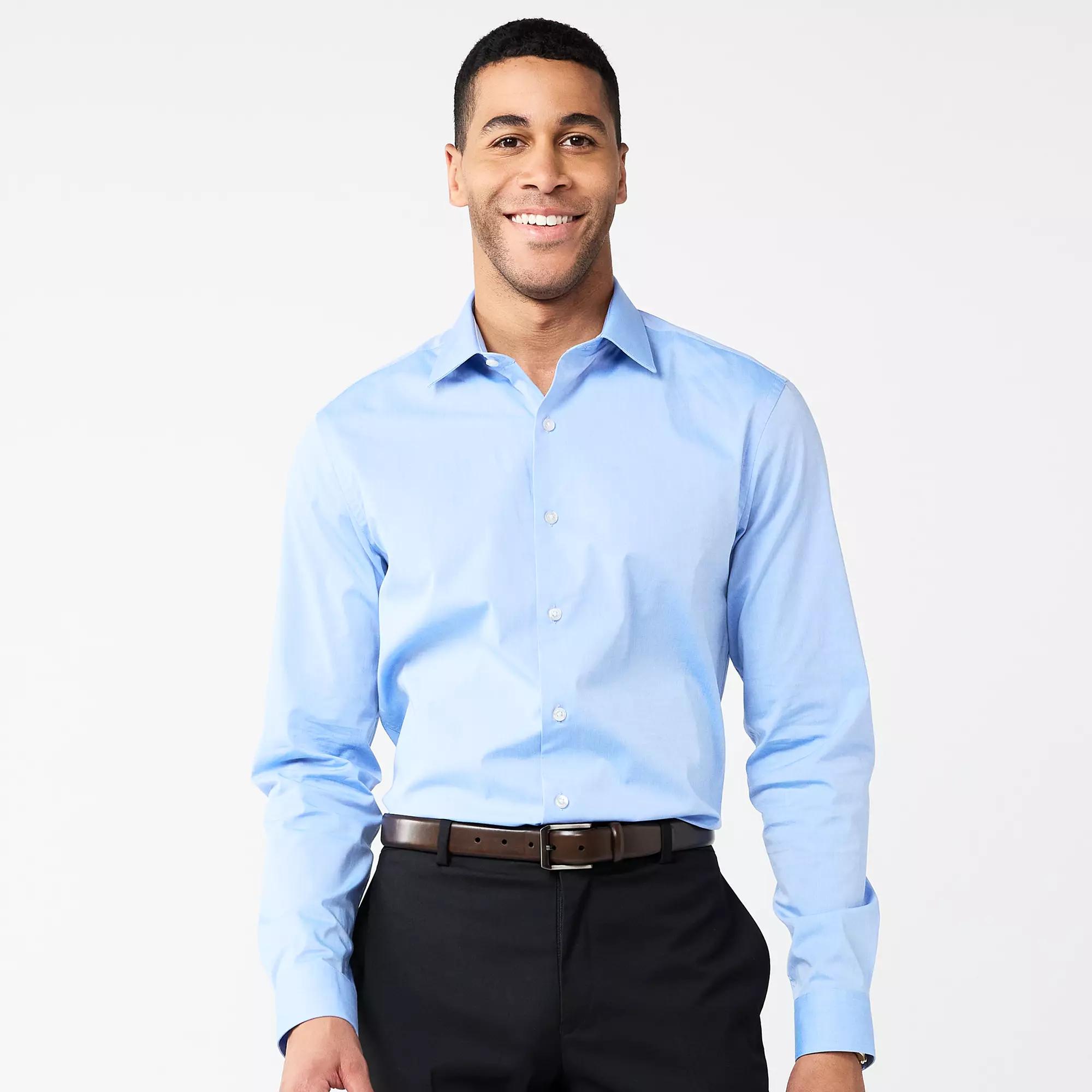 Men's Apt. 9® Premier Flex Solid Slim-Fit Dress Shirt,  Product Image