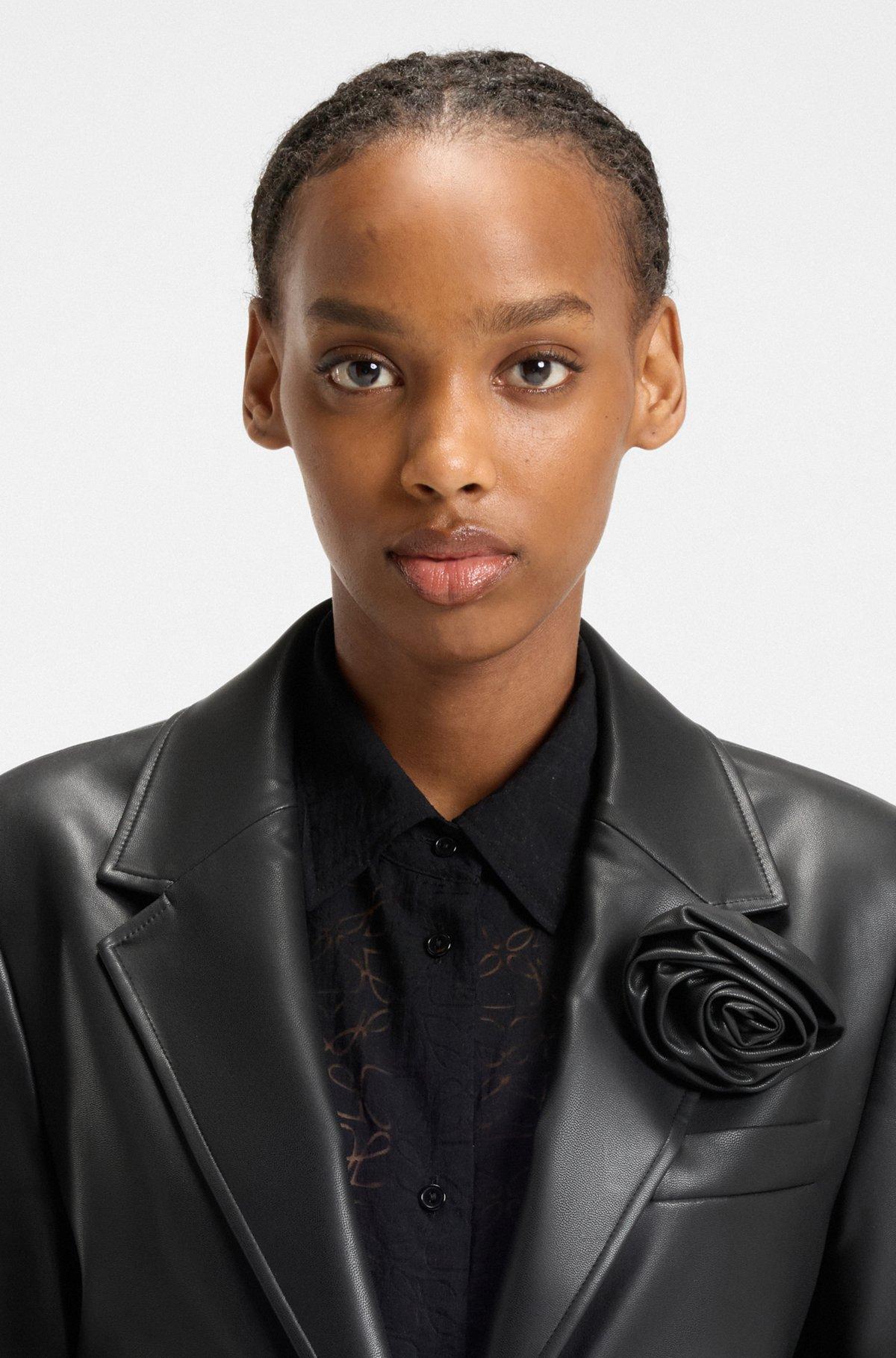 Regular-fit blazer in faux leather Product Image