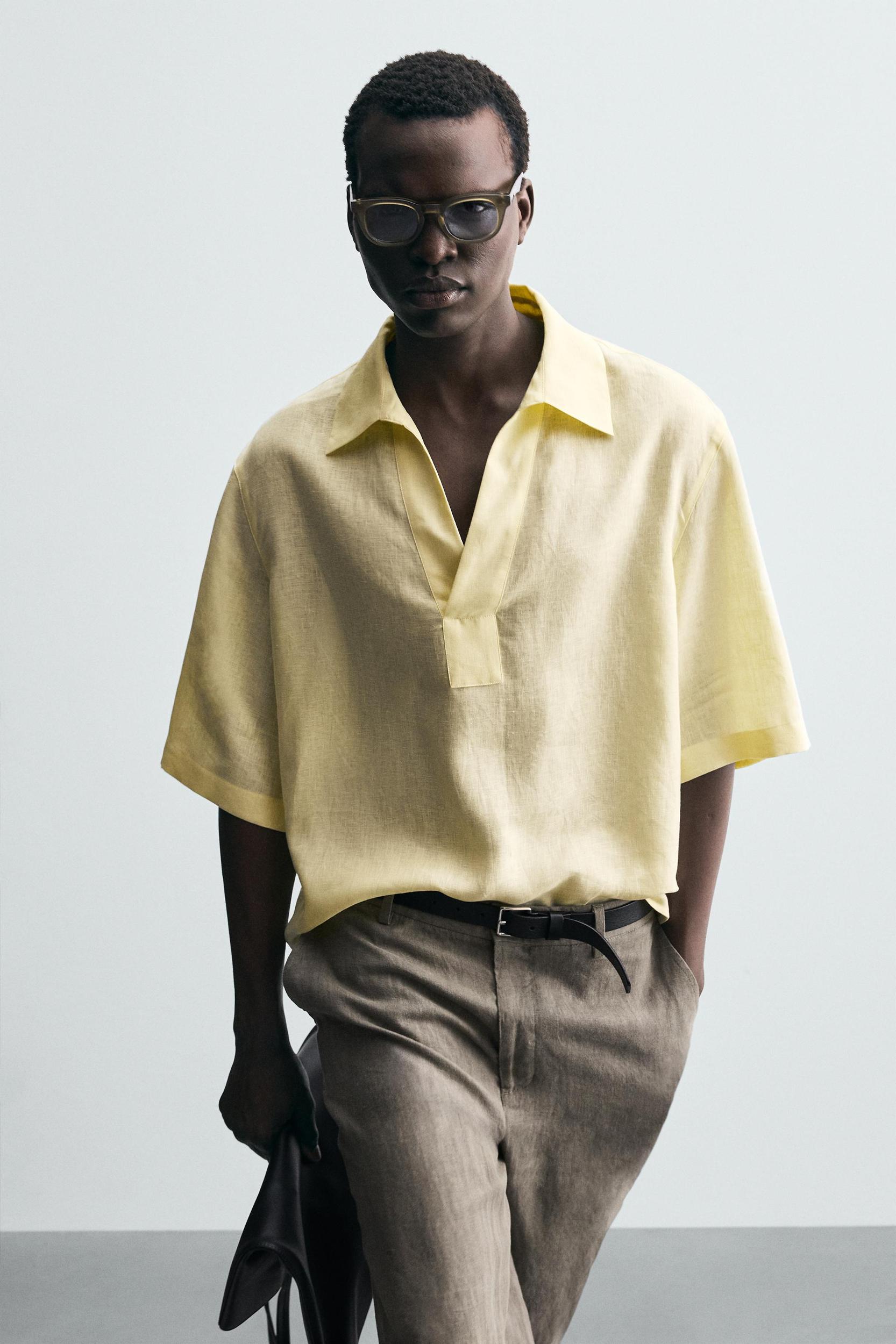 100% LINEN POLO SHIRT Product Image