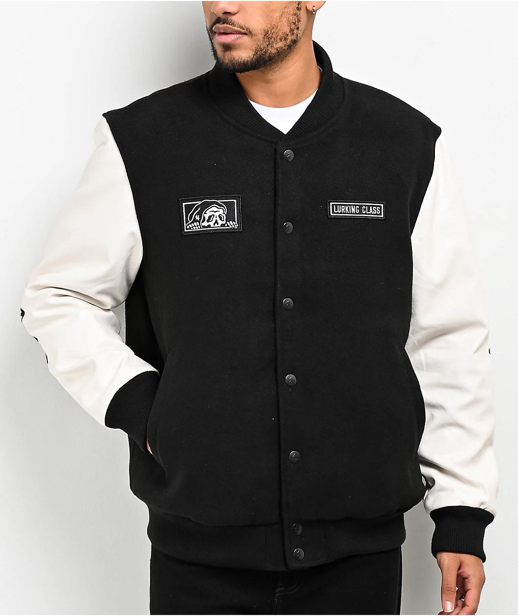 Lurking Class by Sketchy Tank Box Logo Black Varsity Jacket Product Image