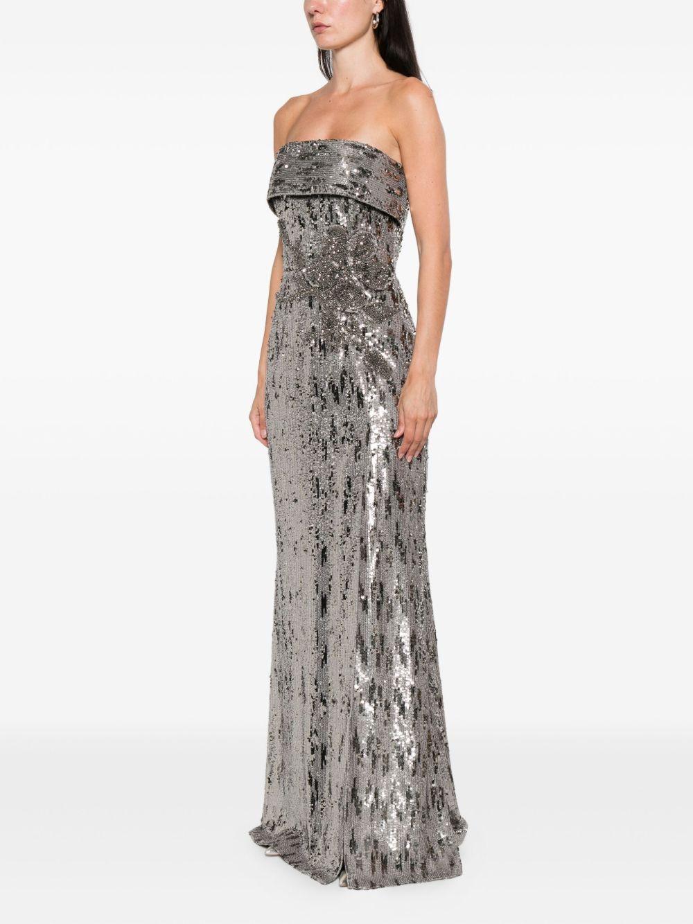 sequin-embellished strapless maxi dress Product Image