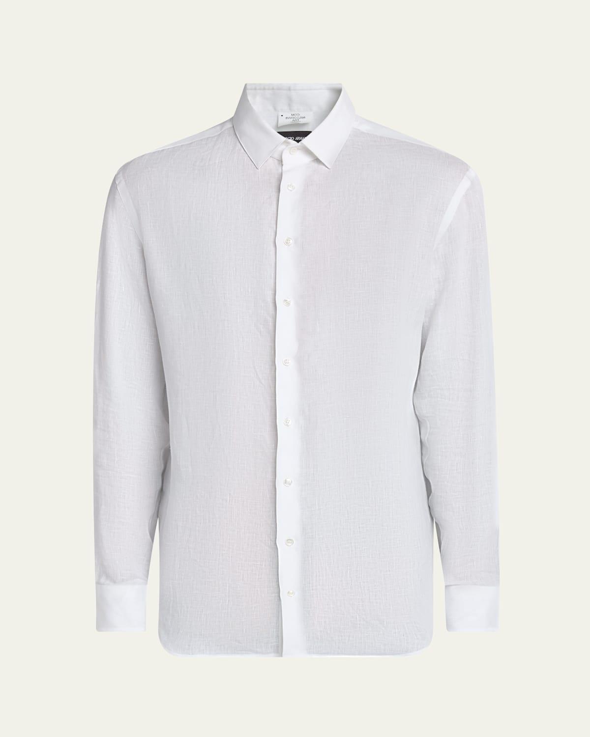 Mens Classic Solid Linen Sport Shirt Product Image