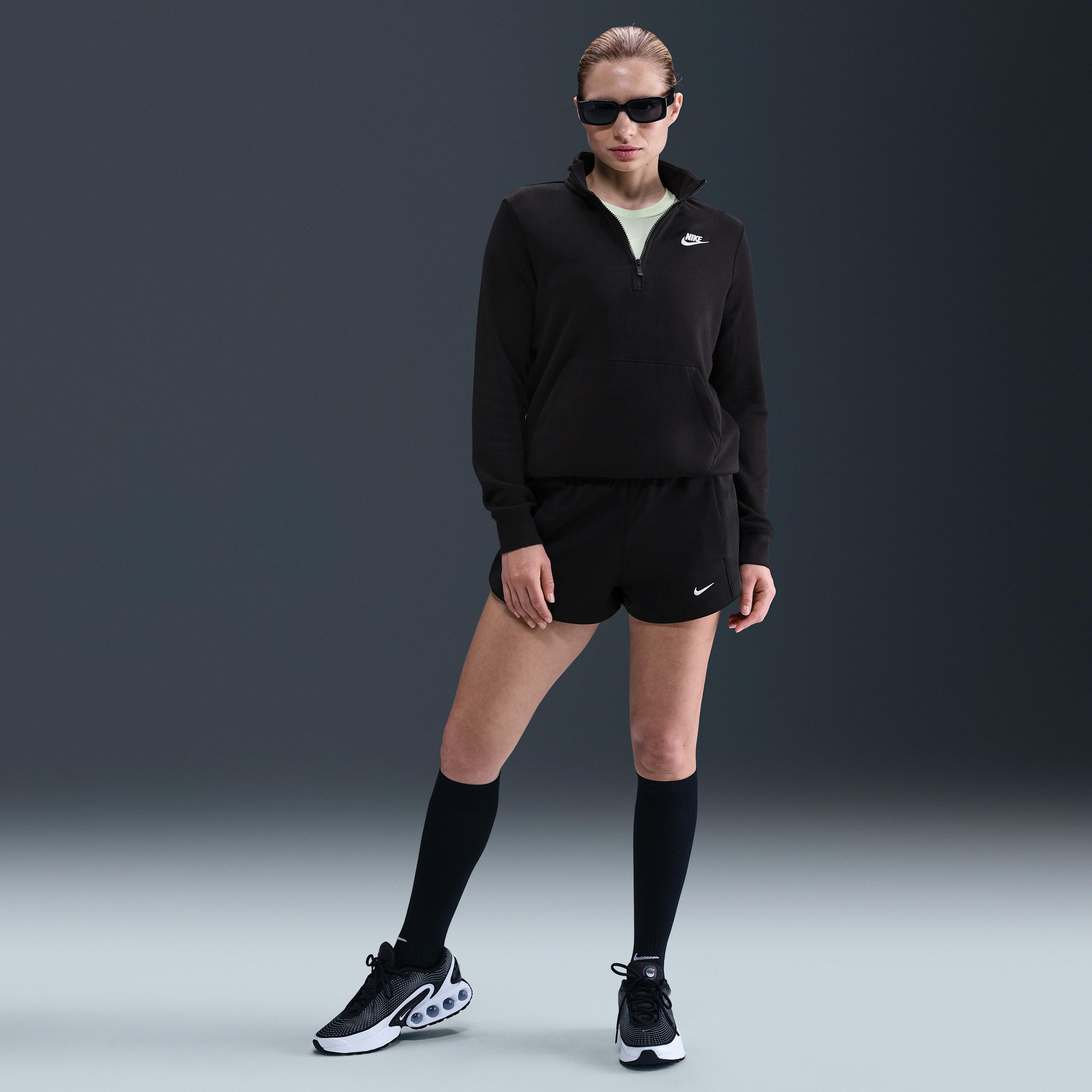 Womens Nike Sportswear Club Fleece 1/2-Zip Sweatshirt | DQ5838-010 Product Image