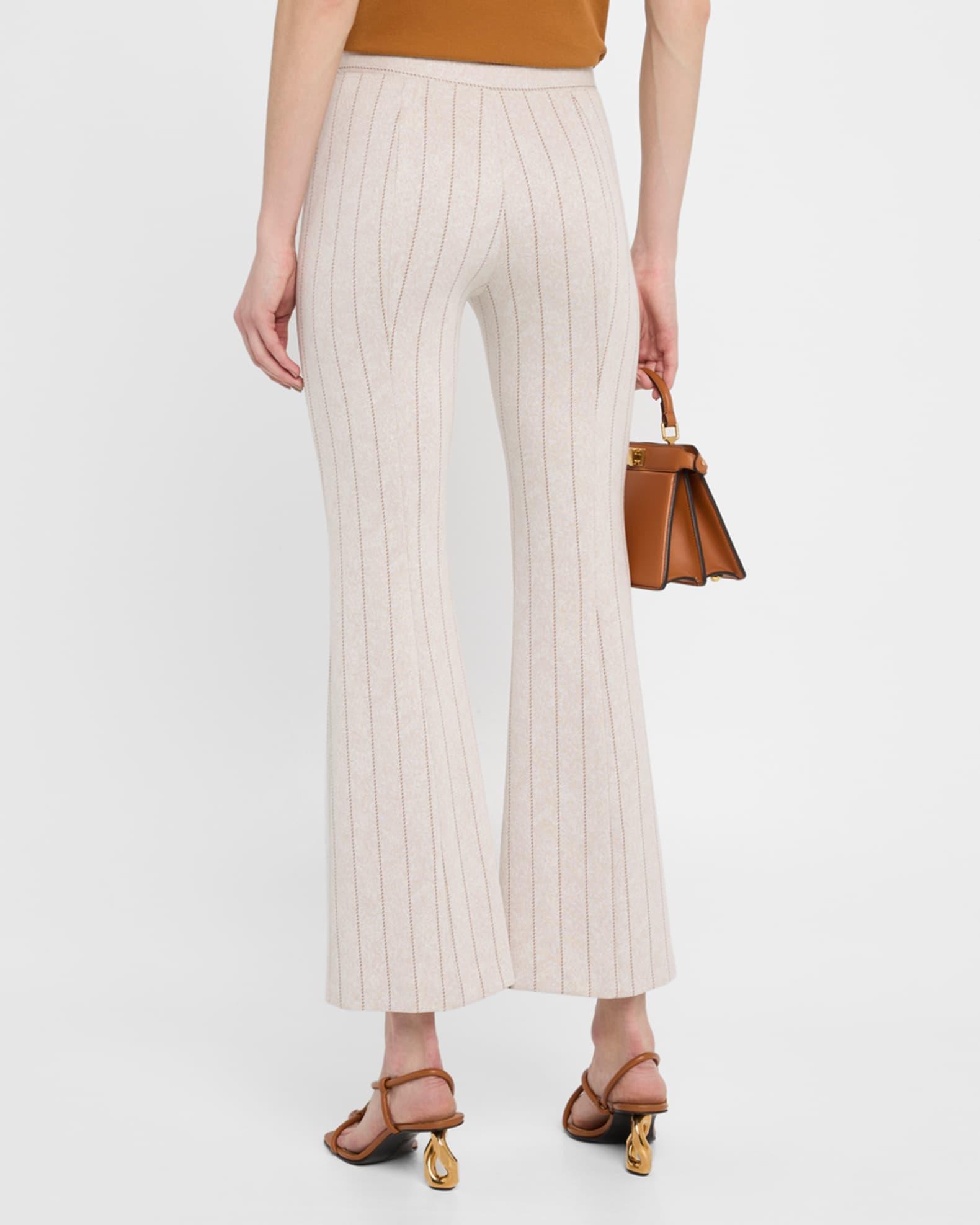 Pinstripe Flare Pull-On Crop Pants Product Image