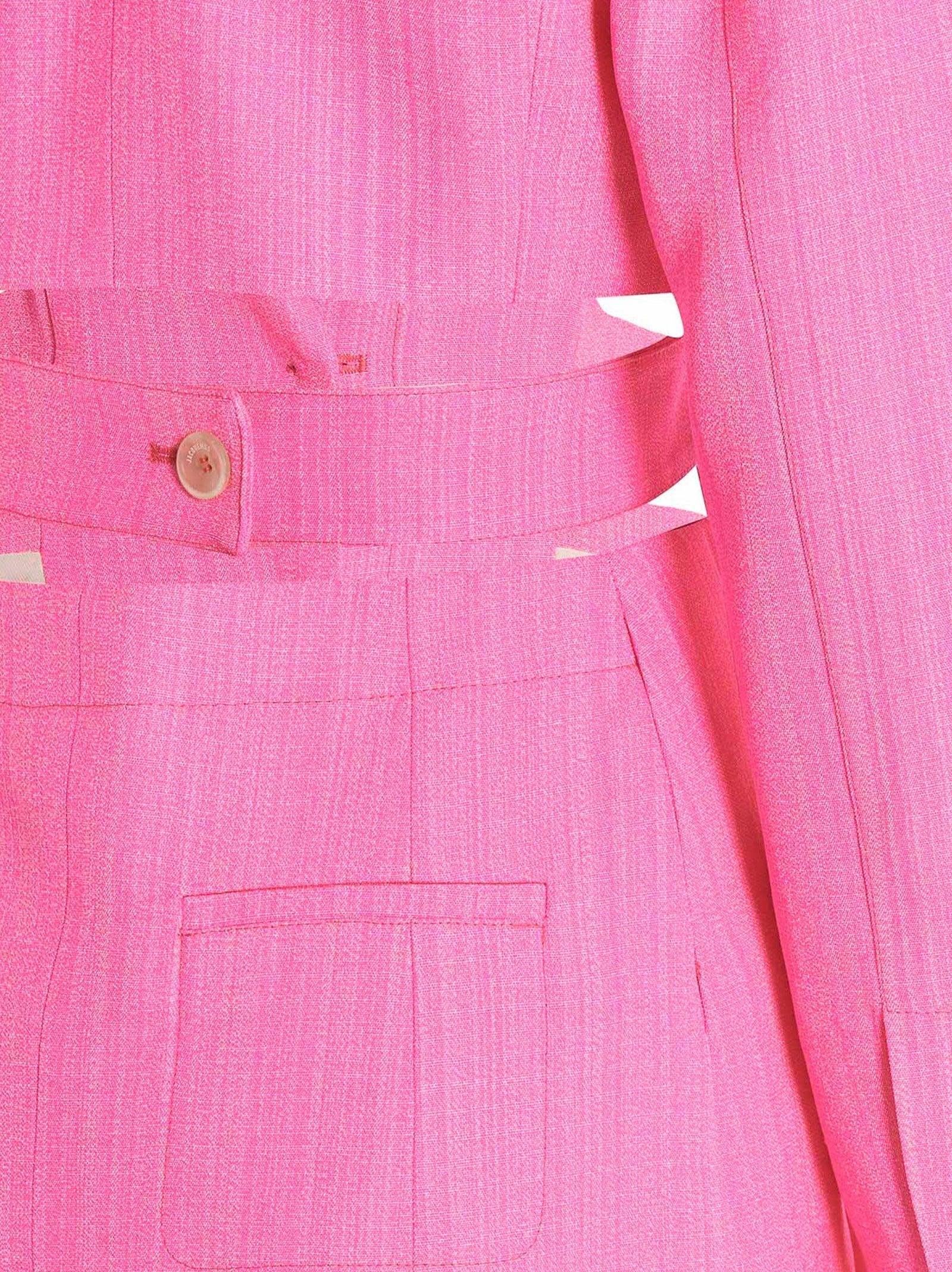 JACQUEMUS Bari Cutout Single-breasted Mini Blazer Dress In Pink Product Image
